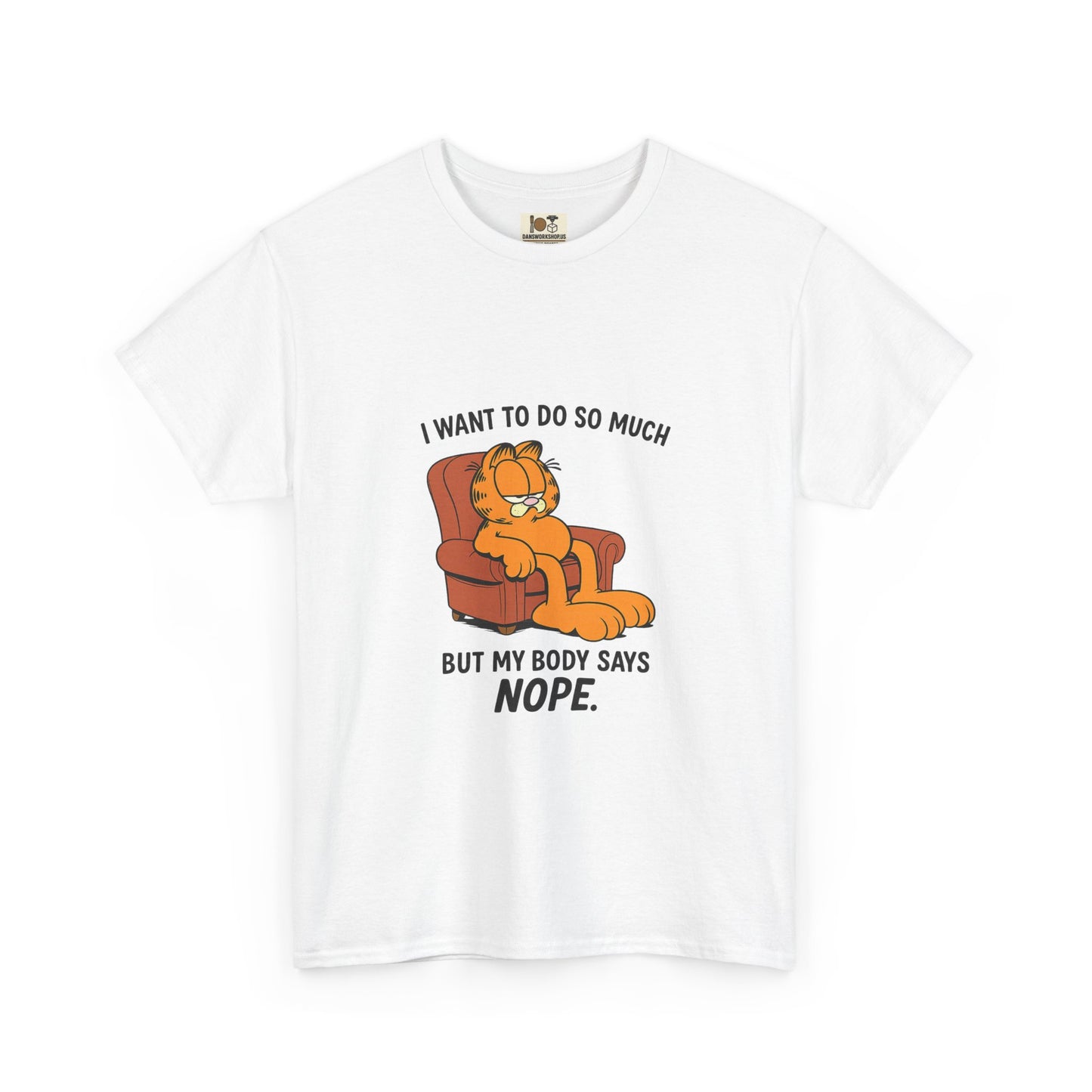 Funny Unisex Heavy Cotton Tee, Cozy T-Shirt for Relaxation, Gift for Cat Lovers, Humor Shirt, Lounge Wear