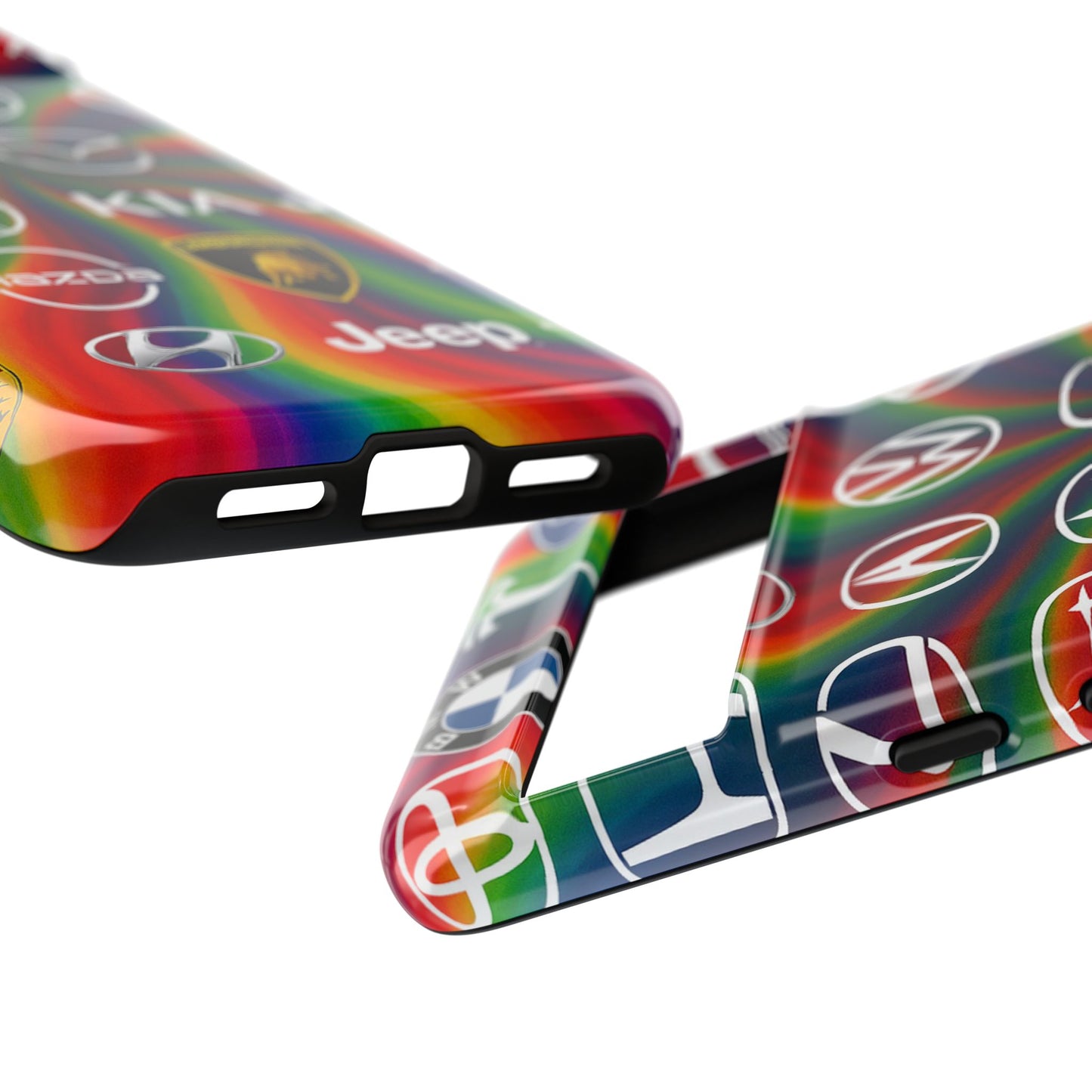 Colorful Car Logos Phone Case - Vibrant Tough Cases for Auto Enthusiasts, Unique Gift for Birthdays, Car Events, and Holidays