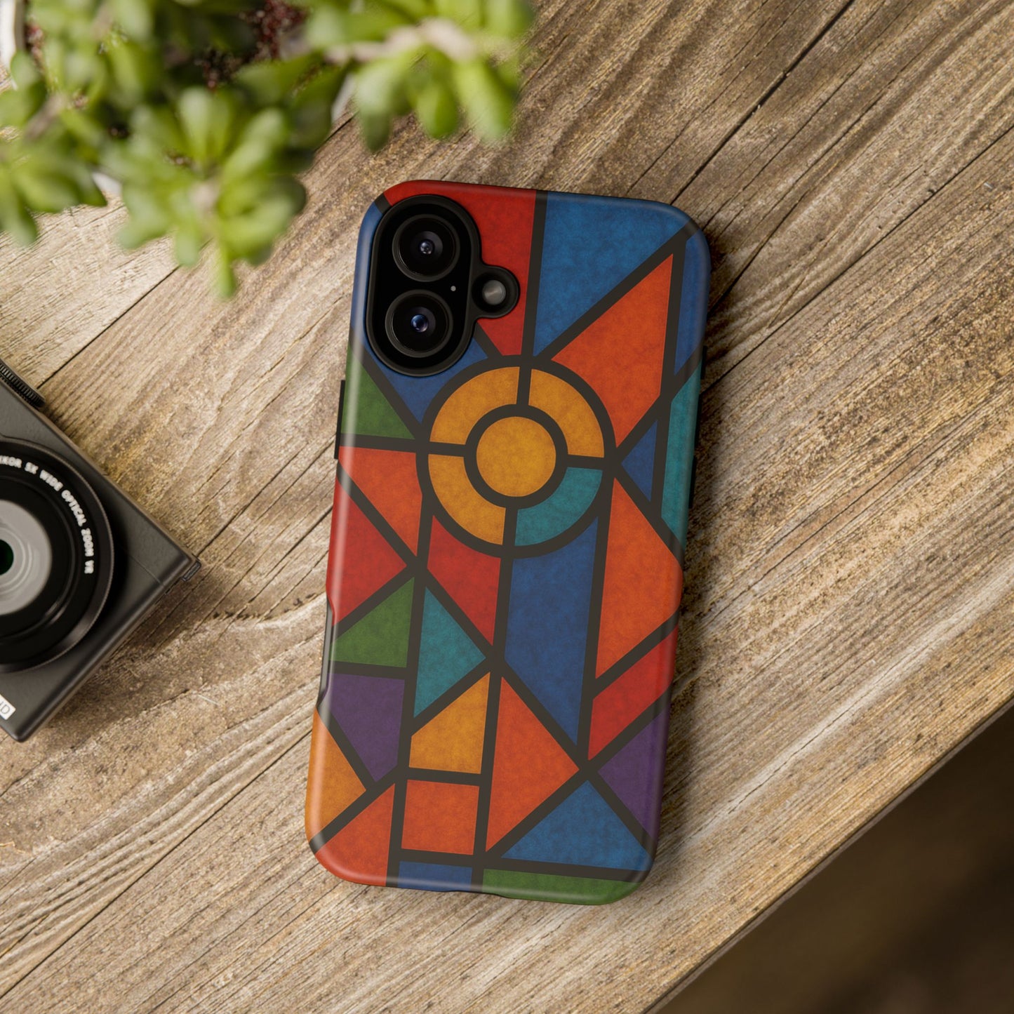 Colorful Stained Glass Phone Case, Artistic Phone Cover, Vibrant Protective Case, Unique Gift for Art Lovers, Stylish Smartphone Accessory
