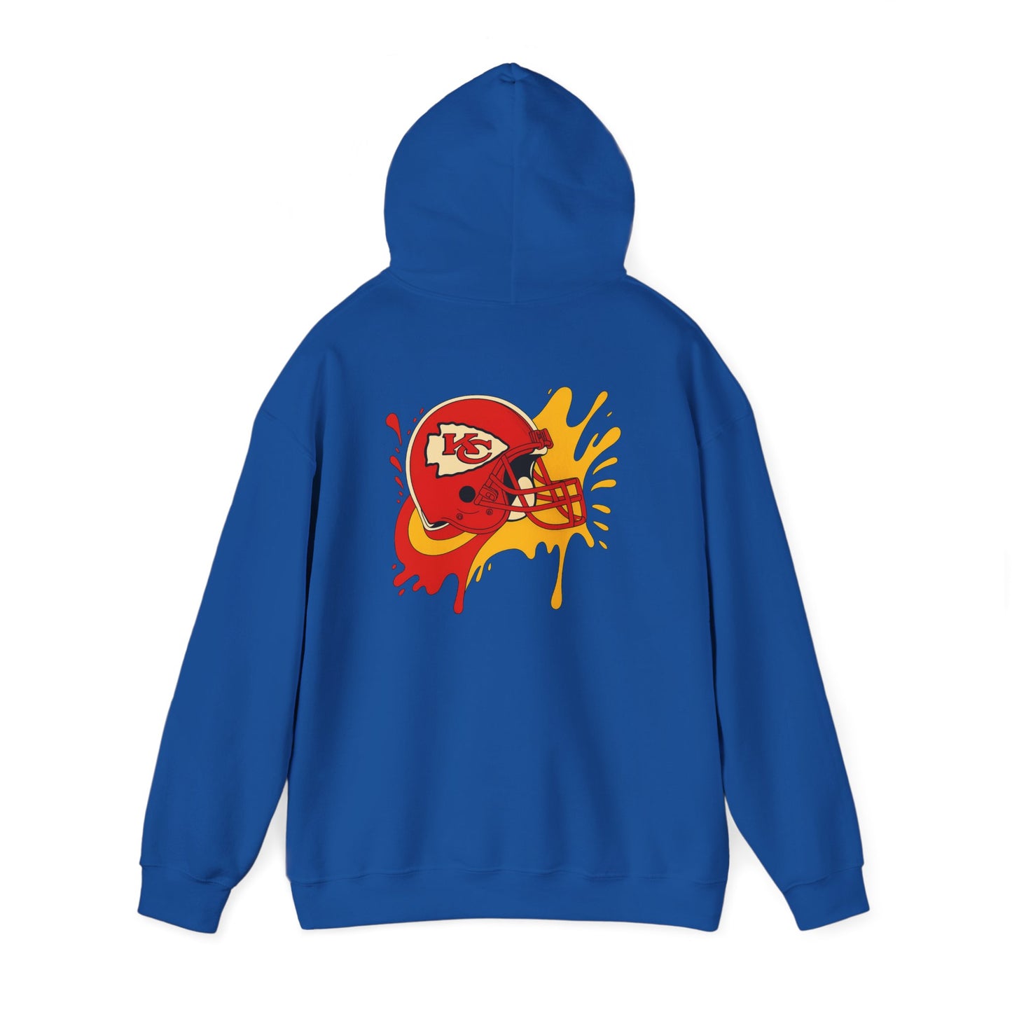 Sporty Graffiti Hoodie for Chiefs Fans, Versatile Streetwear, Perfect Gift for Game Day, Fashionable Fall Layer, Unisex Heavy Blend