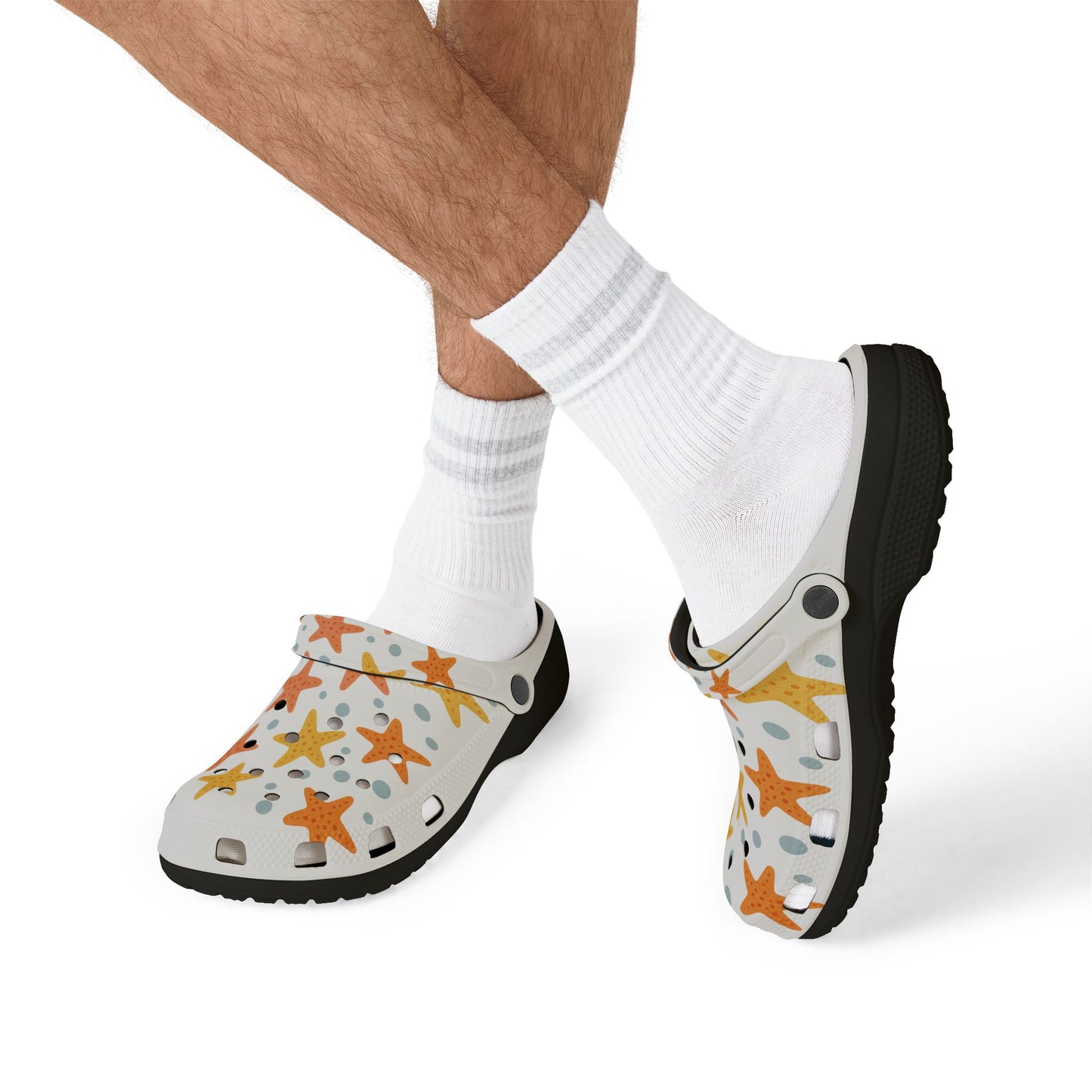 Colorful Starfish EVA Foam Clogs, Summer Footwear, Beach Shoes, Comfortable Garden Clogs, Fun Poolside Slip-Ons