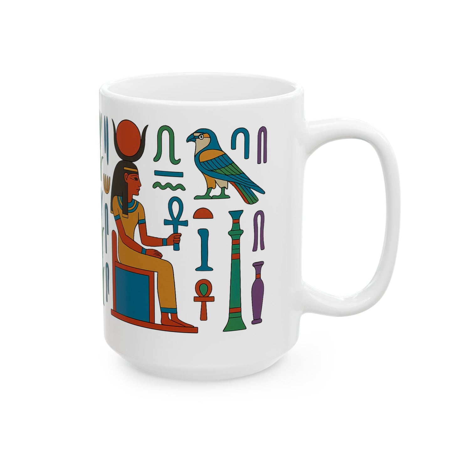 Egyptian-Inspired Ceramic Mug, Perfect Gift for Tea Lovers, Unique Kitchen Decor, Ideal for Birthdays, Special Occasions, Collectibles, Egyptian