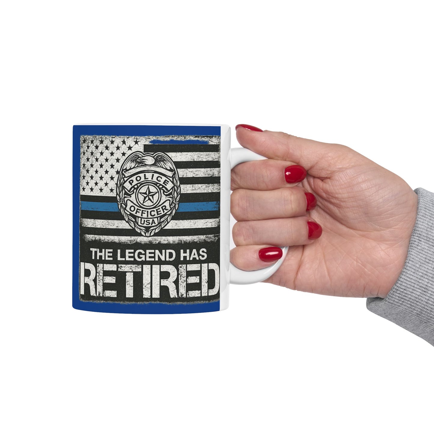 Thin Blue Line Ceramic Mug - Support Law Enforcement, Police Officer Gift, Blue Lives Matter, Patriotic Coffee Cup, Memorial Tribute