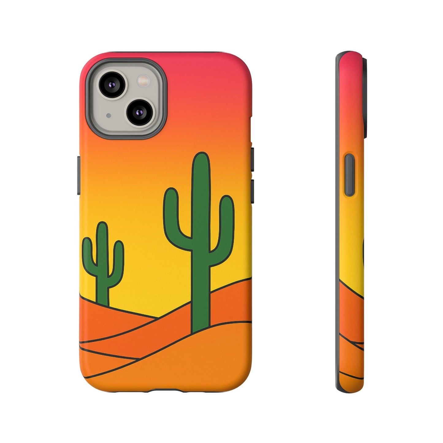 Desert Vibes Phone Case, Tough Cases, Cactus Design, Colorful Phone Cover, Summer Aesthetic, Unique Gift Idea