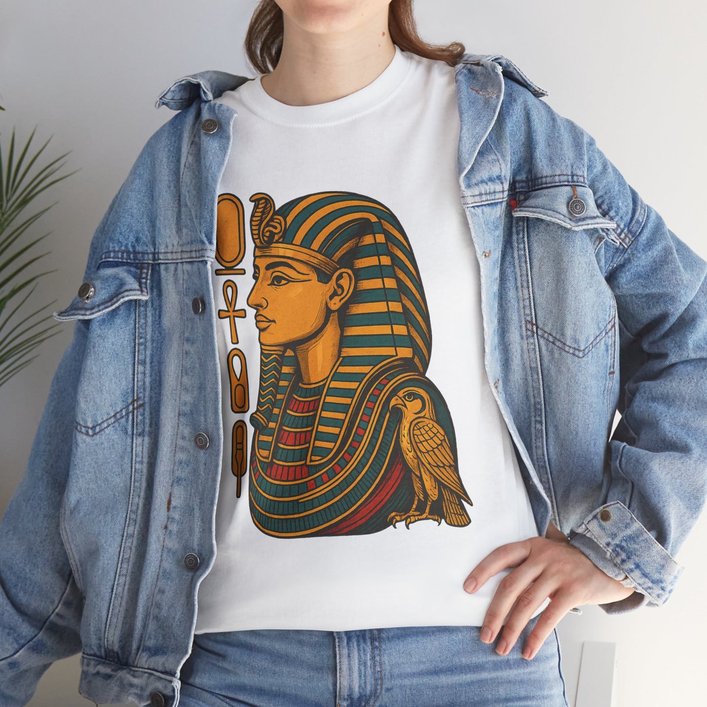 Egyptian Queen Graphic Tee, Vintage Egyptian Art, Unisex Cotton Shirt, Gift for History Lovers, Unique Costume Tee