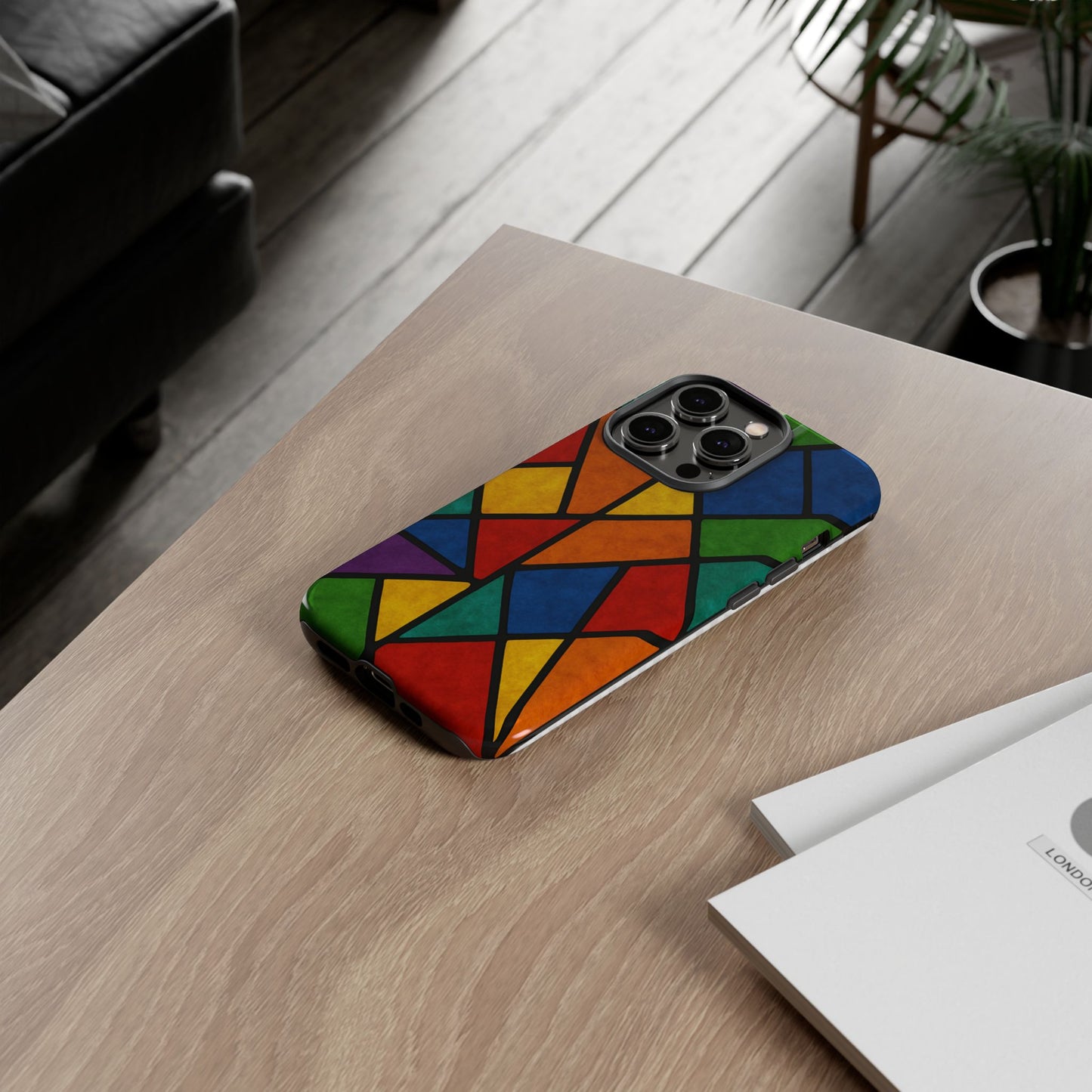 Colorful Phone Case, Stained Glass Pattern, Artistic Phone Cover, Unique Smartphone Protection, Vibrant Gift for All Occasions