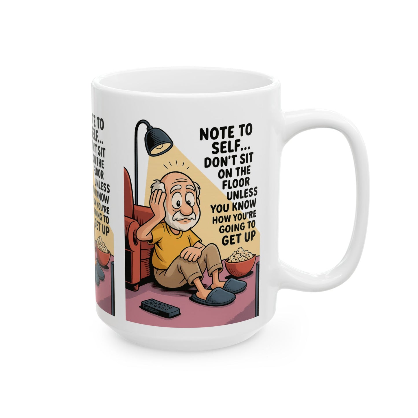 Humorous Ceramic Mug for Seniors, Funny Coffee Cup, Gag Gift, Retirement Present, Birthday Mug, Quirky Decor
