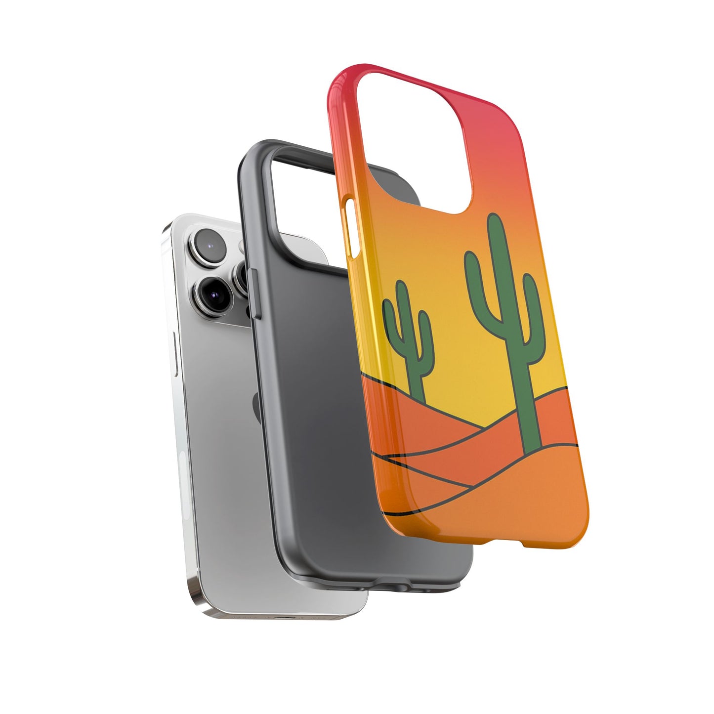 Desert Vibes Phone Case, Tough Cases, Cactus Design, Colorful Phone Cover, Summer Aesthetic, Unique Gift Idea