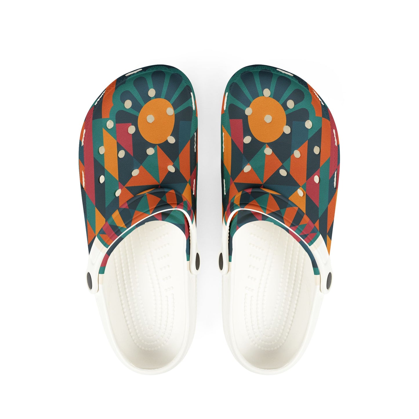 Vibrant Patterned Clogs - Fun EVA Foam Shoes for Comfort and Style, Summer Footwear, Festival Shoes, Colorful Garden Clogs, Unique Slide Ons