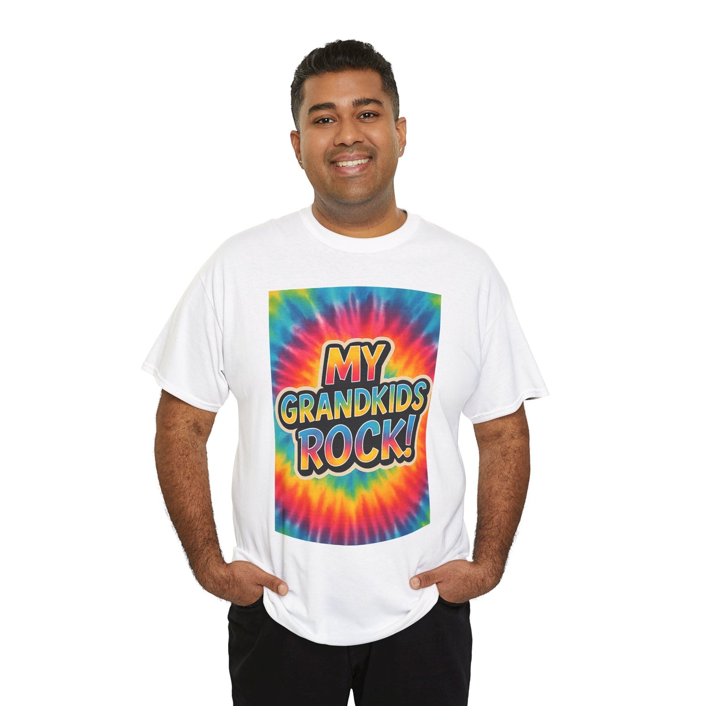 Colorful Tie-Dye Grandpa Tee, My Grandkids Rock Shirt, Family Gift, Casual Wear, Summer Style, Grandparents Day, Gifts for Men