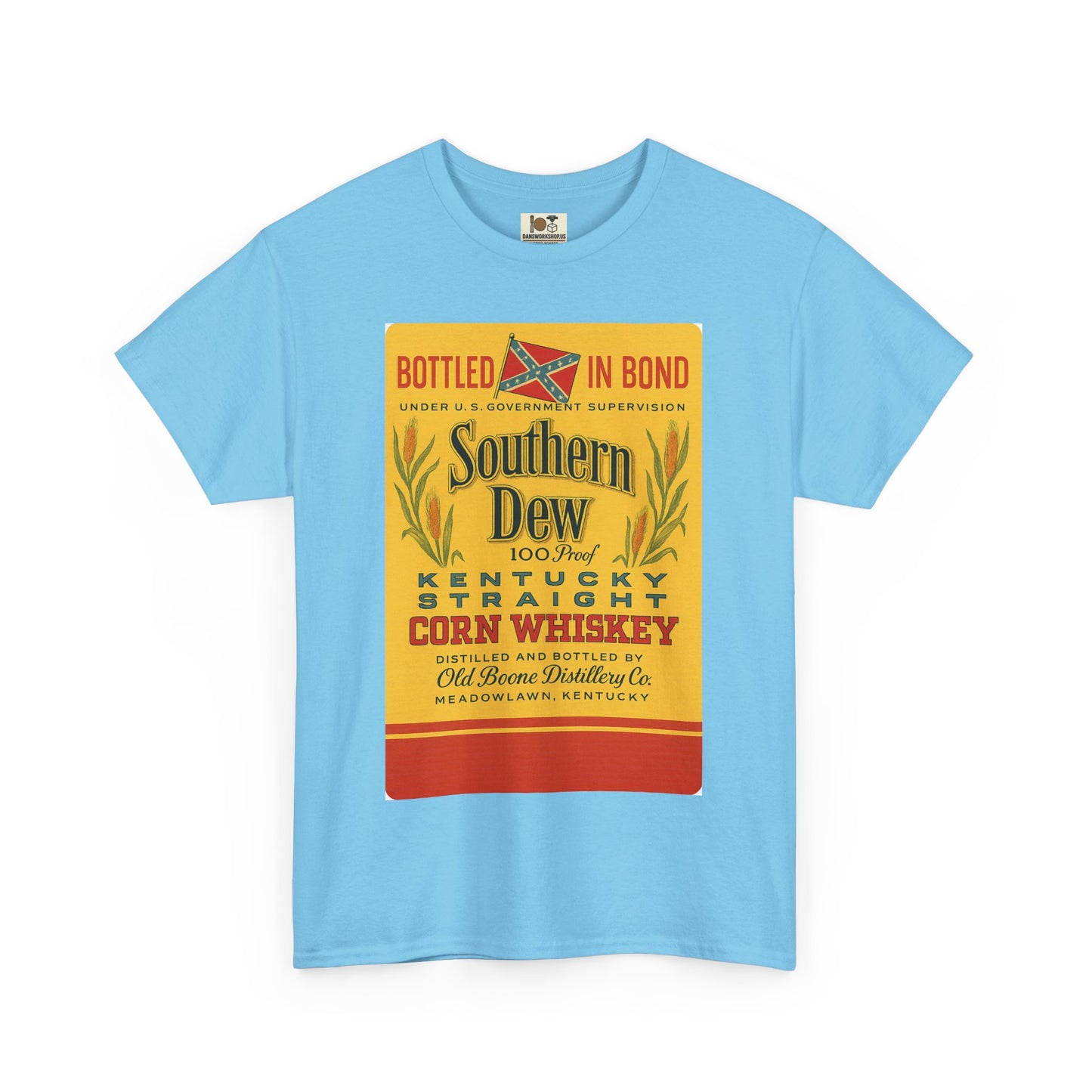 Southern Dew Whiskey Graphic Tee, Vintage Style T-Shirt, Southern Charm Apparel, Gift for Him, Casual Style, Unisex Cotton Tee