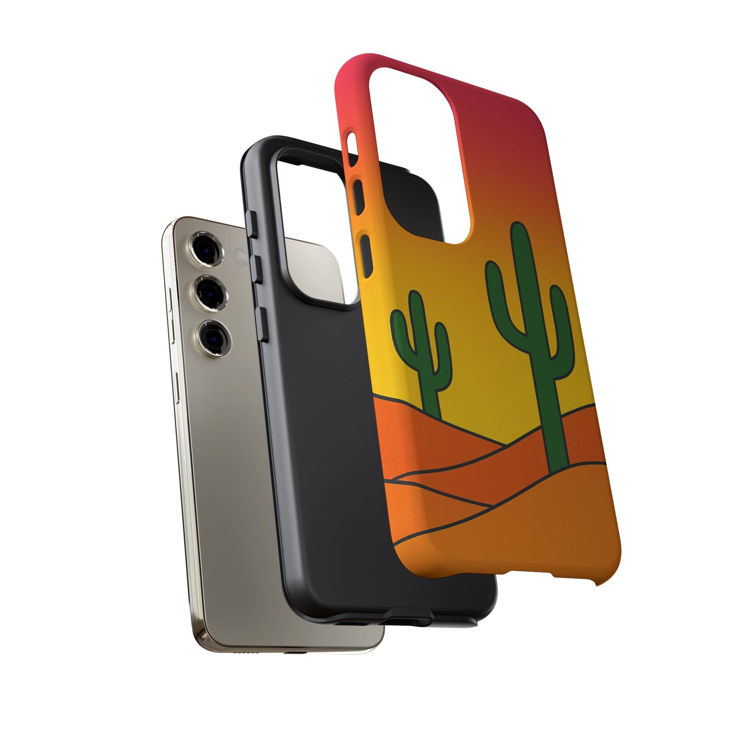 Desert Vibes Phone Case, Tough Cases, Cactus Design, Colorful Phone Cover, Summer Aesthetic, Unique Gift Idea