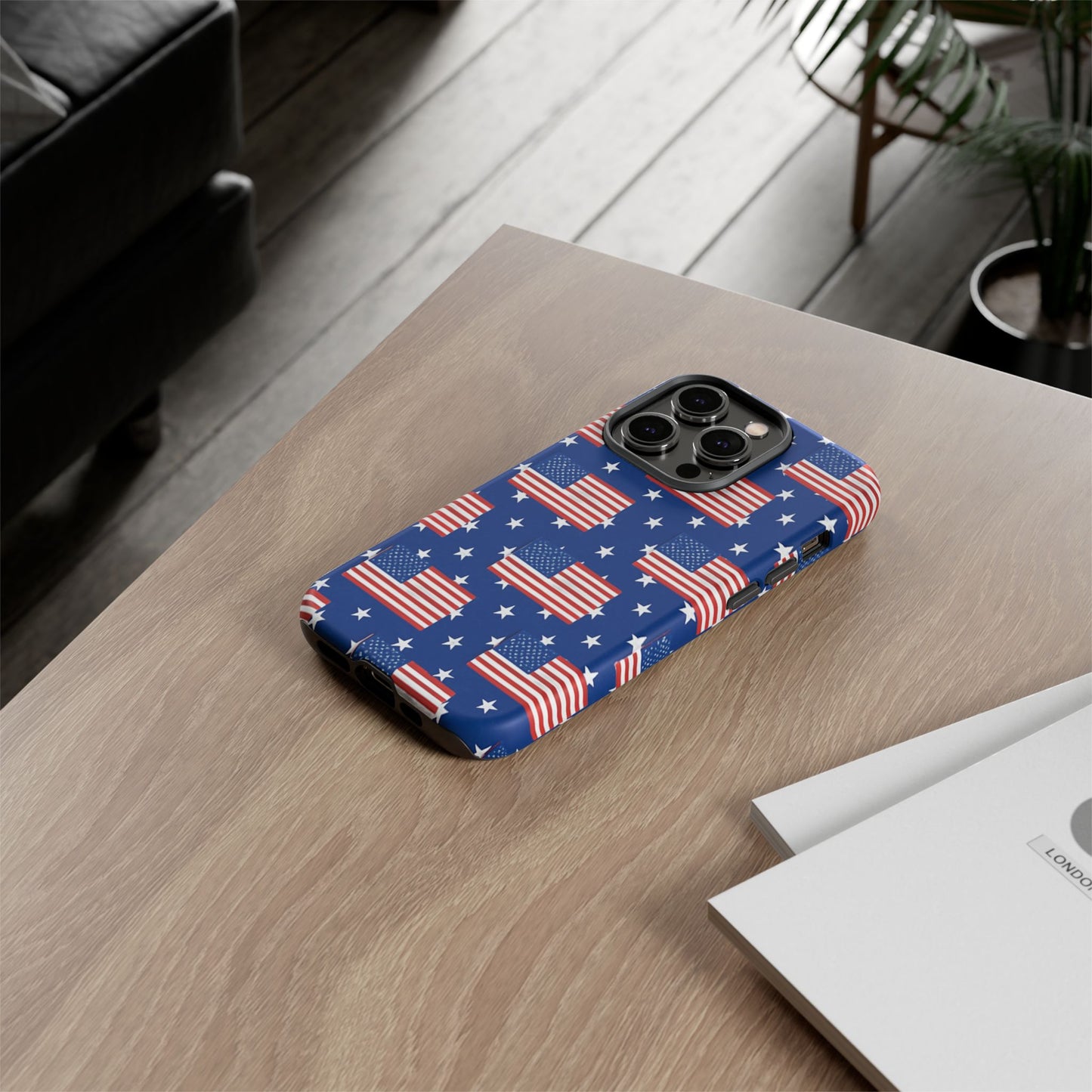 Patriotic Phone Case, Independence Day Accessories, American Flag Design, Star-Spangled Cover, Summer BBQ Gift