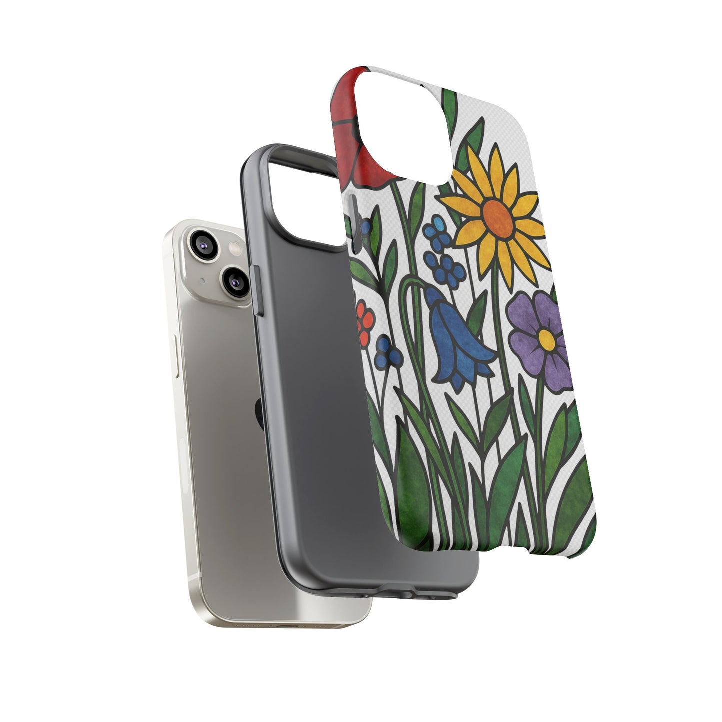 Floral Phone Case, Vibrant Flower Design, Tough Protection, Gift for Nature Lovers, Spring Decor