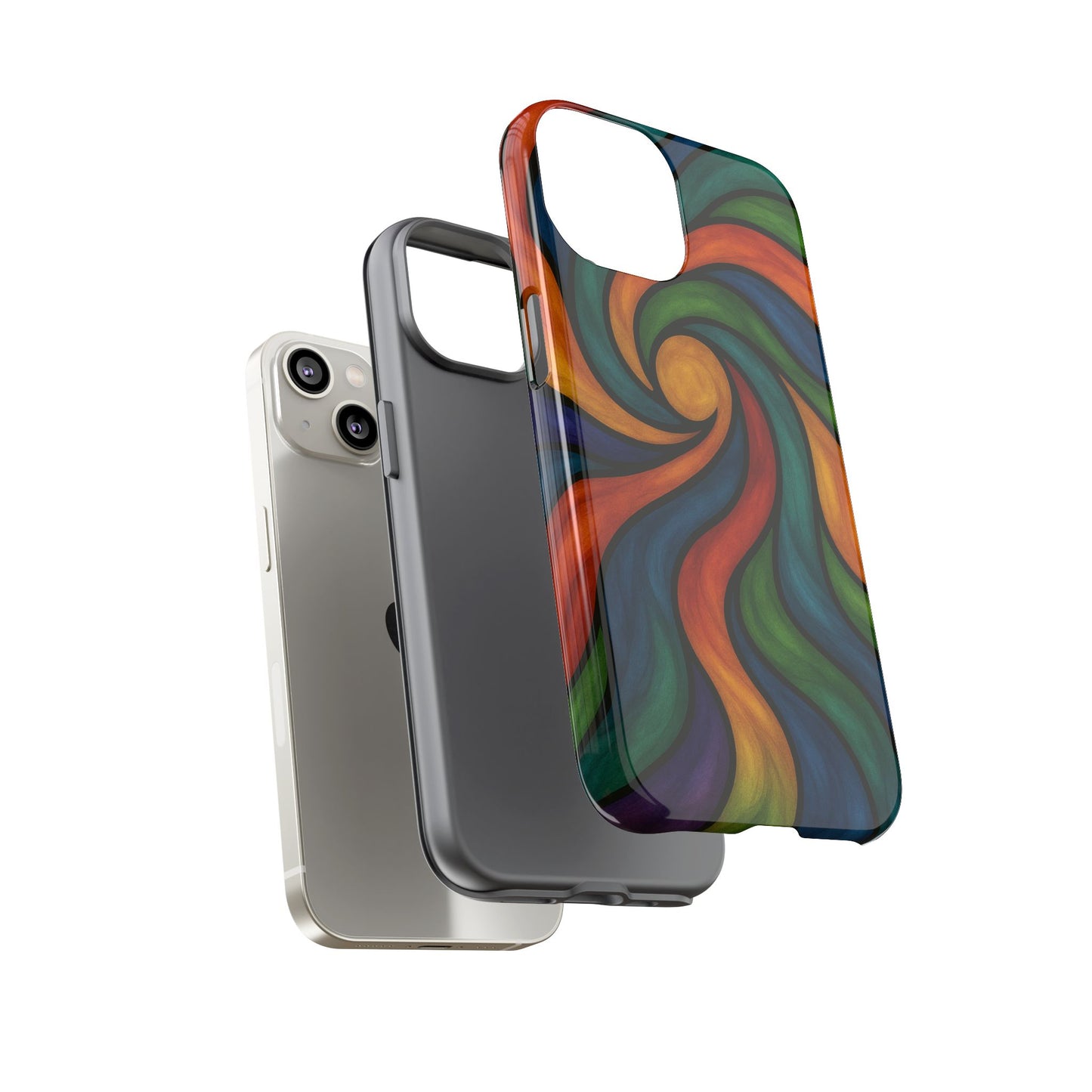 Colorful Swirl Phone Case | Tough Cases, Vibrant Design, Gift for Art Lovers, Funky Case, Unique Phone Accessories