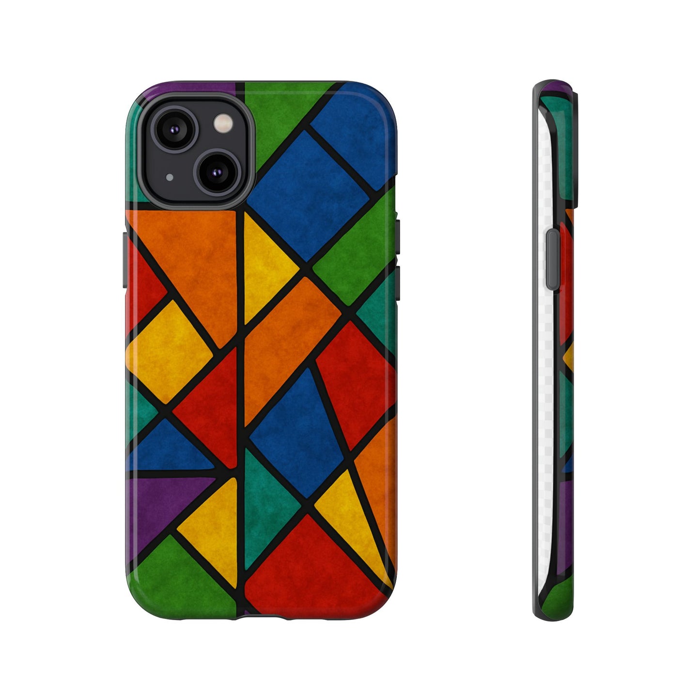 Colorful Phone Case, Stained Glass Pattern, Artistic Phone Cover, Unique Smartphone Protection, Vibrant Gift for All Occasions