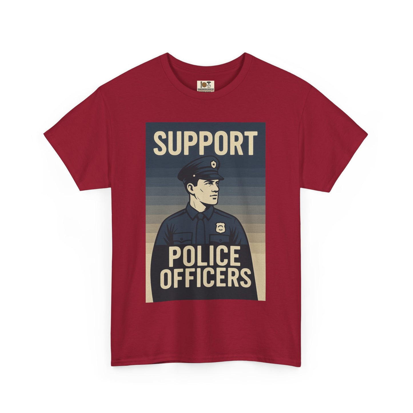 Support Police Officers Unisex Heavy Cotton Tee, Police Support Shirt, Law Enforcement Apparel, Gifts for Officers, Patriotic Tee