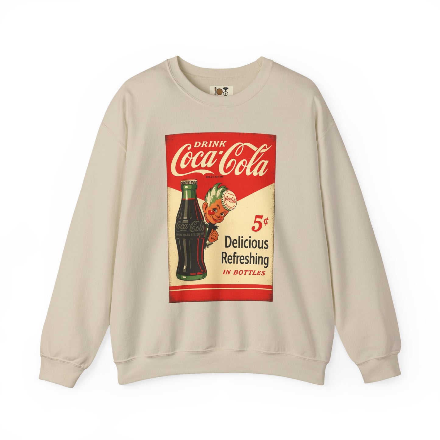 Vintage Coca-Cola Crewneck Sweatshirt, Retro Style Apparel, Trendy Vintage Clothing, Ideal for Gifts and Gatherings, Classic Cafe Fashion