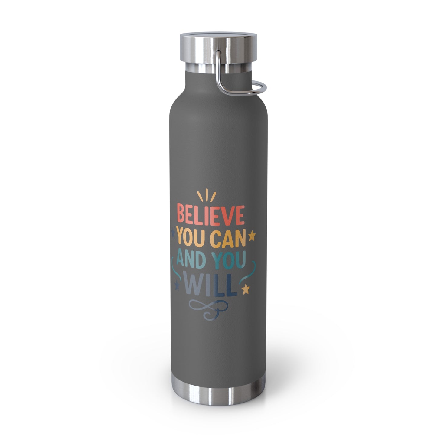 Inspirational Water Bottle, Motivational Travel Mug, Believe You Can Drinkware, Fitness Gifts, Personal Affirmation Bottle