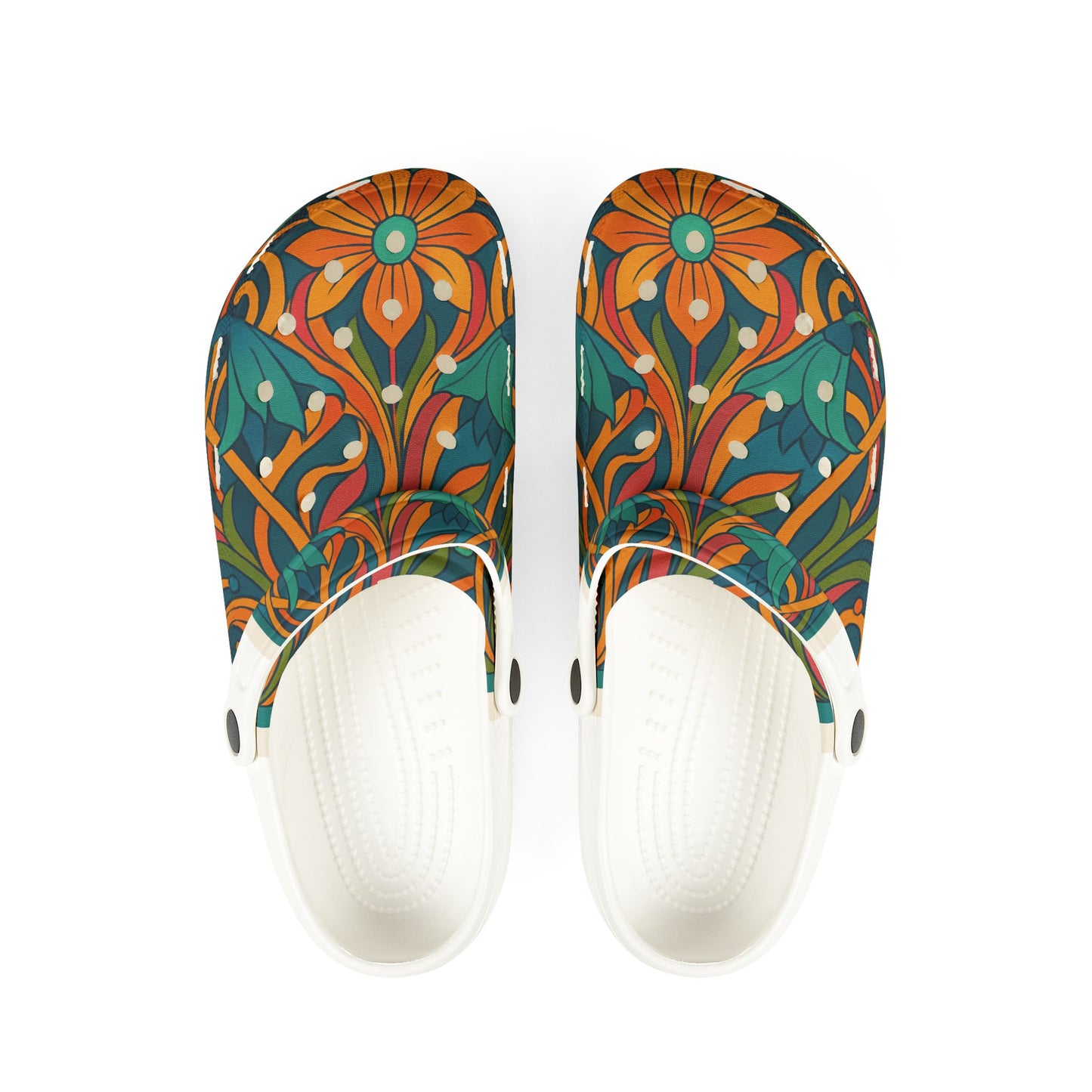 Colorful Floral EVA Foam Shoes, Summer Clogs, Garden Slip-Ons, Outdoor Footwear, Funky Comfort Shoes