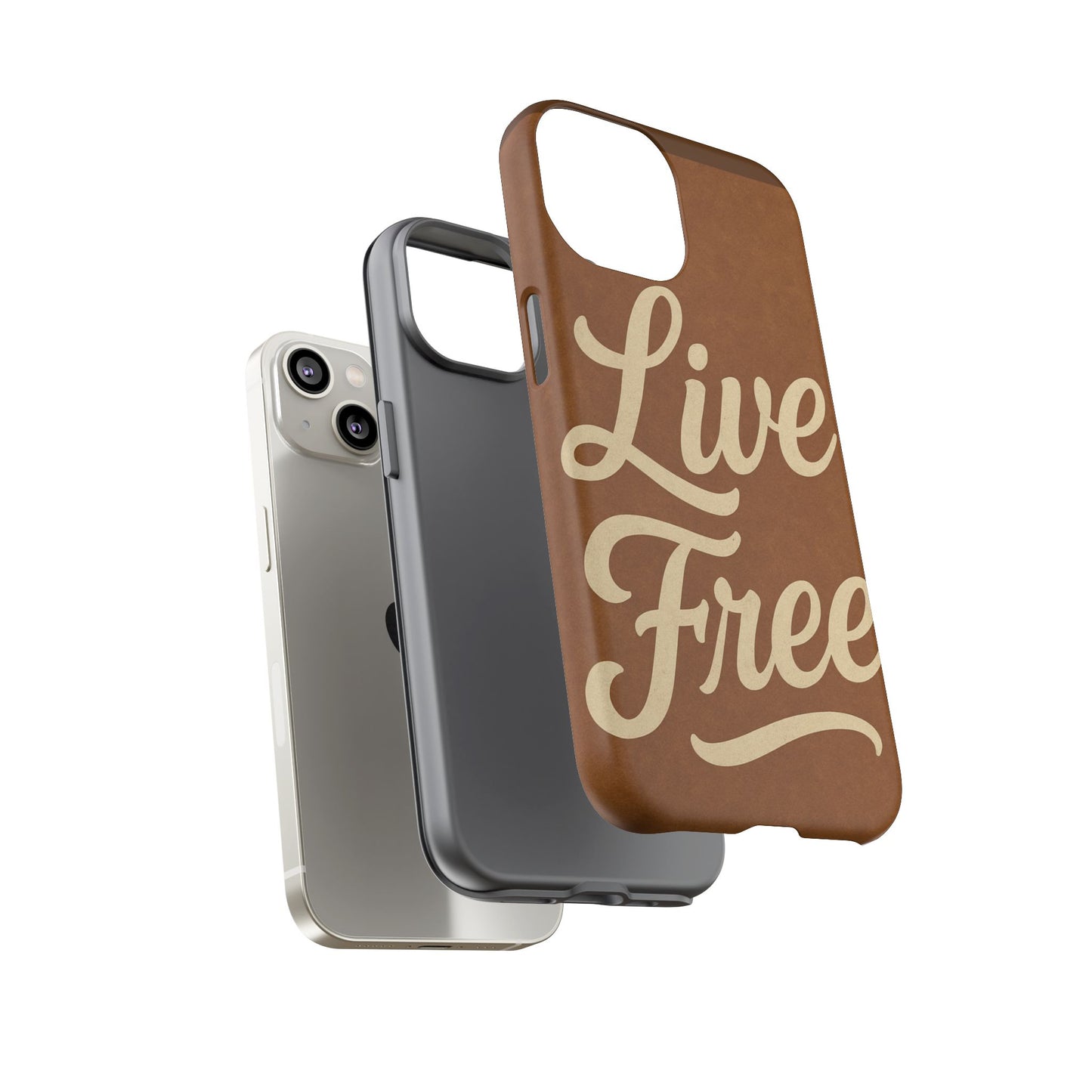 Live Free Phone Case, Tough Cases, Inspirational Phone Accessories, Gift for Adventurers, Customizable Design, Unique Tech Gifts