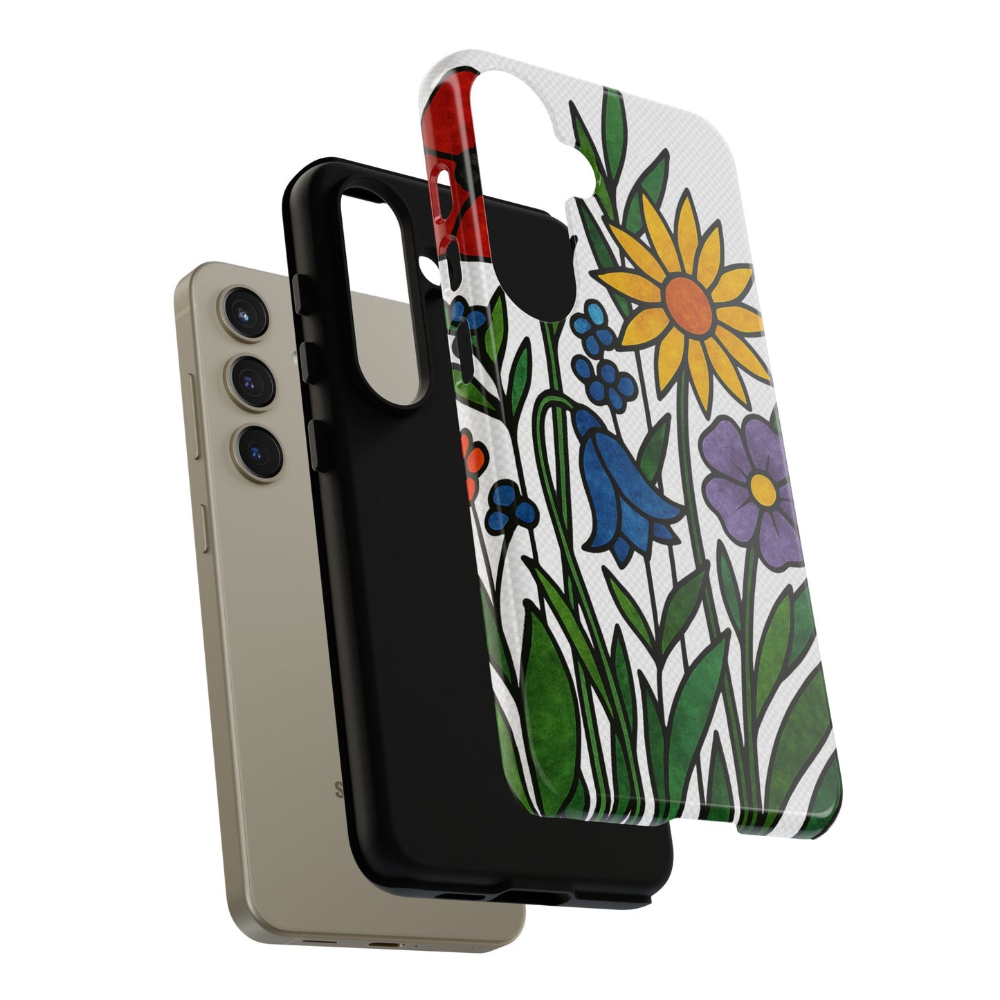 Floral Phone Case, Vibrant Flower Design, Tough Protection, Gift for Nature Lovers, Spring Decor