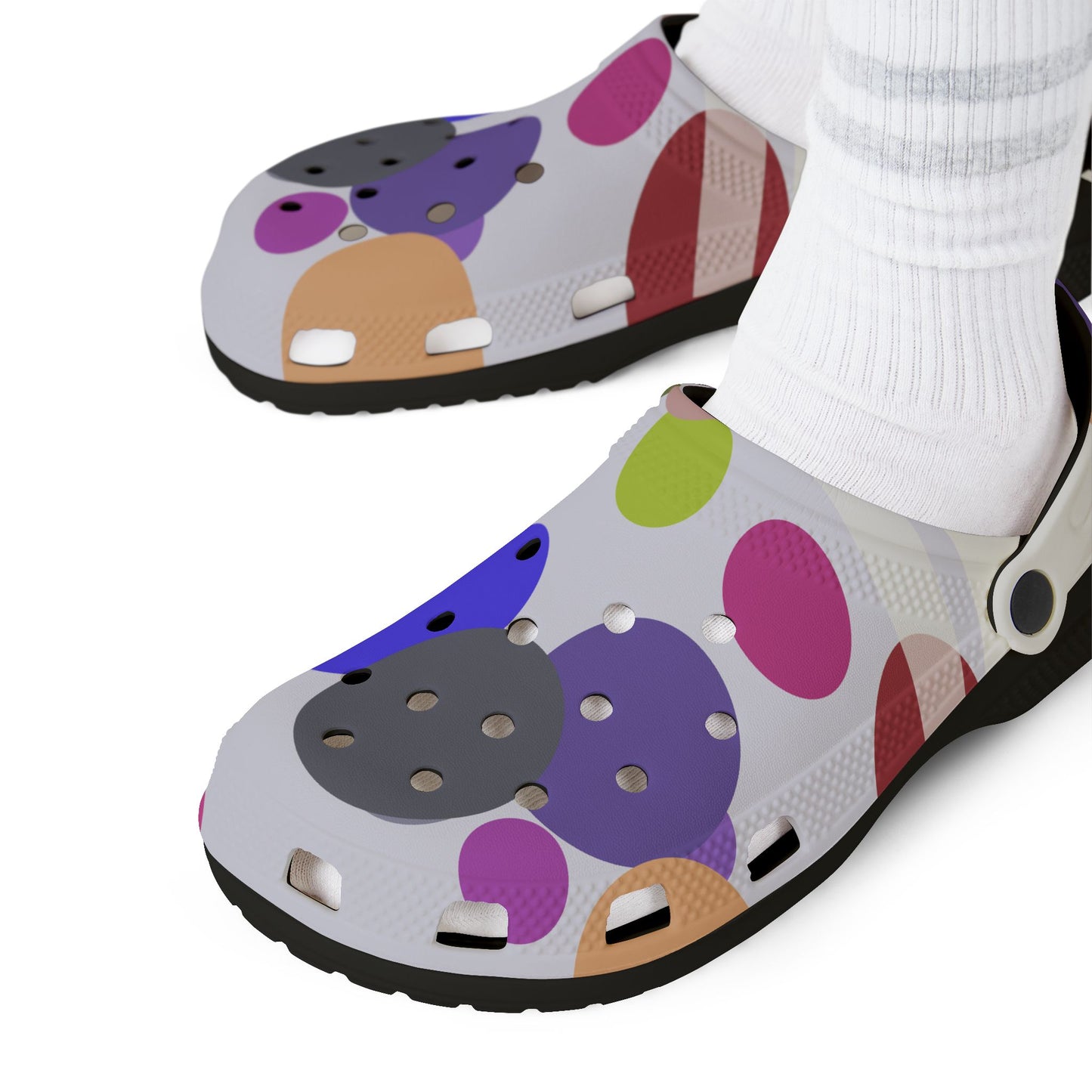 Colorful Foam Clogs, Fun Slip-On Shoes for Summer, Casual Footwear for Pool, Beach and Home