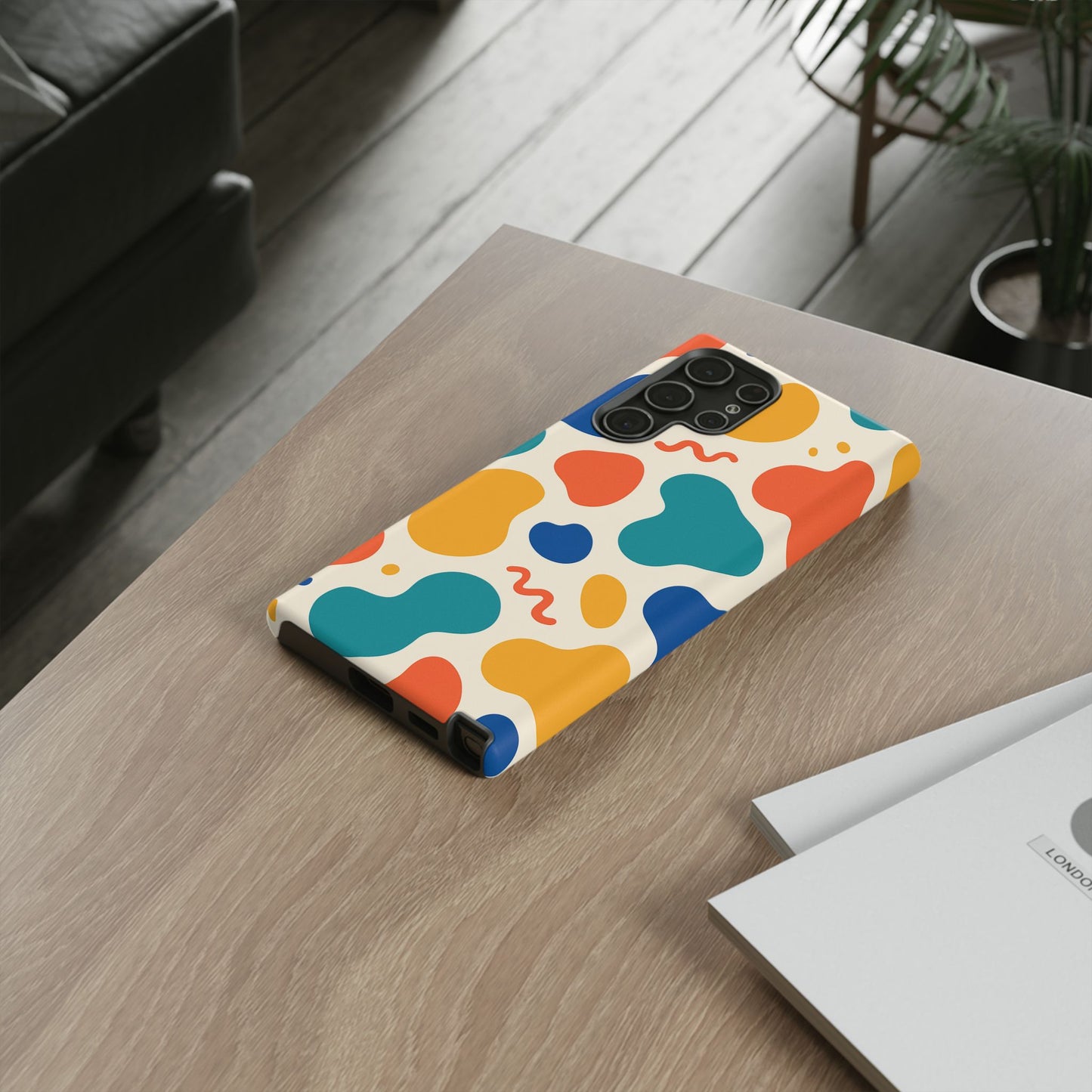 Colorful Phone Case with Abstract Design, Stylish Phone Cover, Trendy Tech Accessory for Her, Unique Gift Idea, Fun Patterned Case
