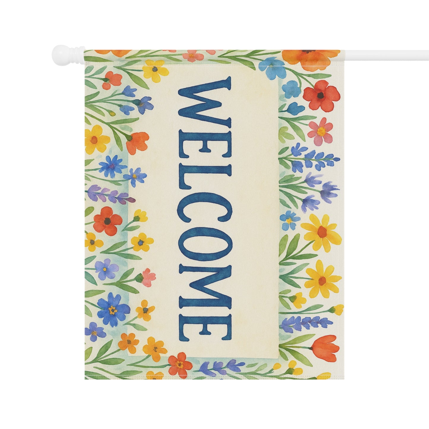Cheerful Floral Welcome Banner, Garden Decor, Home Entrance Sign, Spring Decor, Outdoor Living, Housewarming Gift