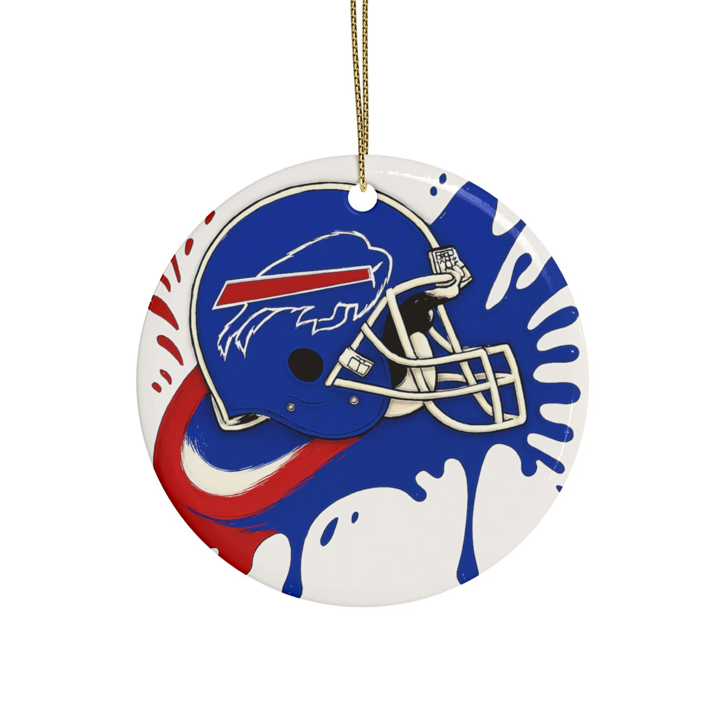 Buffalo Bills Ceramic Ornaments, NFL Holiday Decor, Sports Tree Ornaments, Fan Gift, Football Christmas Decorations
