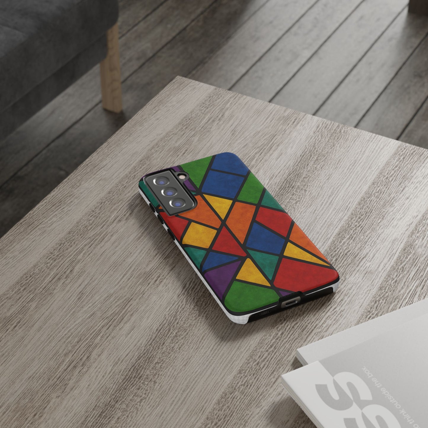 Colorful Phone Case, Stained Glass Pattern, Artistic Phone Cover, Unique Smartphone Protection, Vibrant Gift for All Occasions