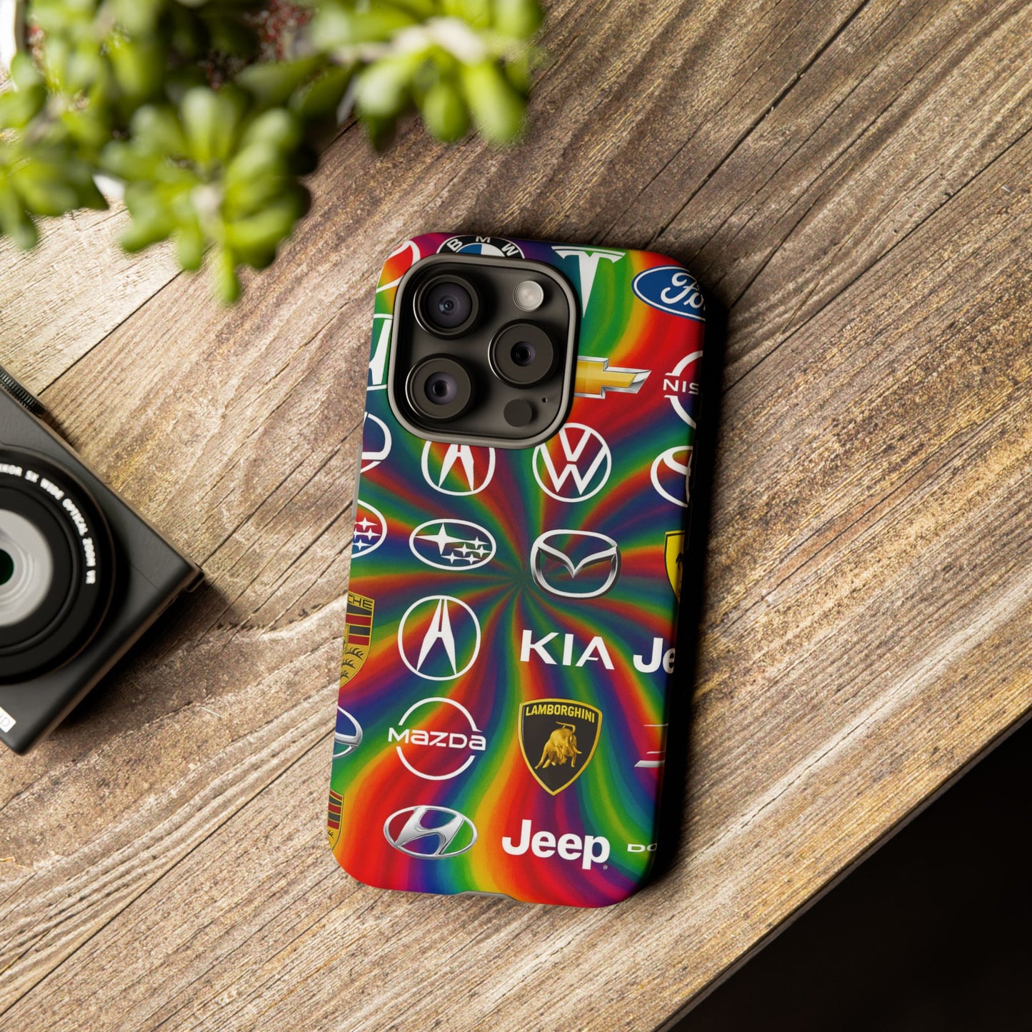 Colorful Car Logos Phone Case - Vibrant Tough Cases for Auto Enthusiasts, Unique Gift for Birthdays, Car Events, and Holidays
