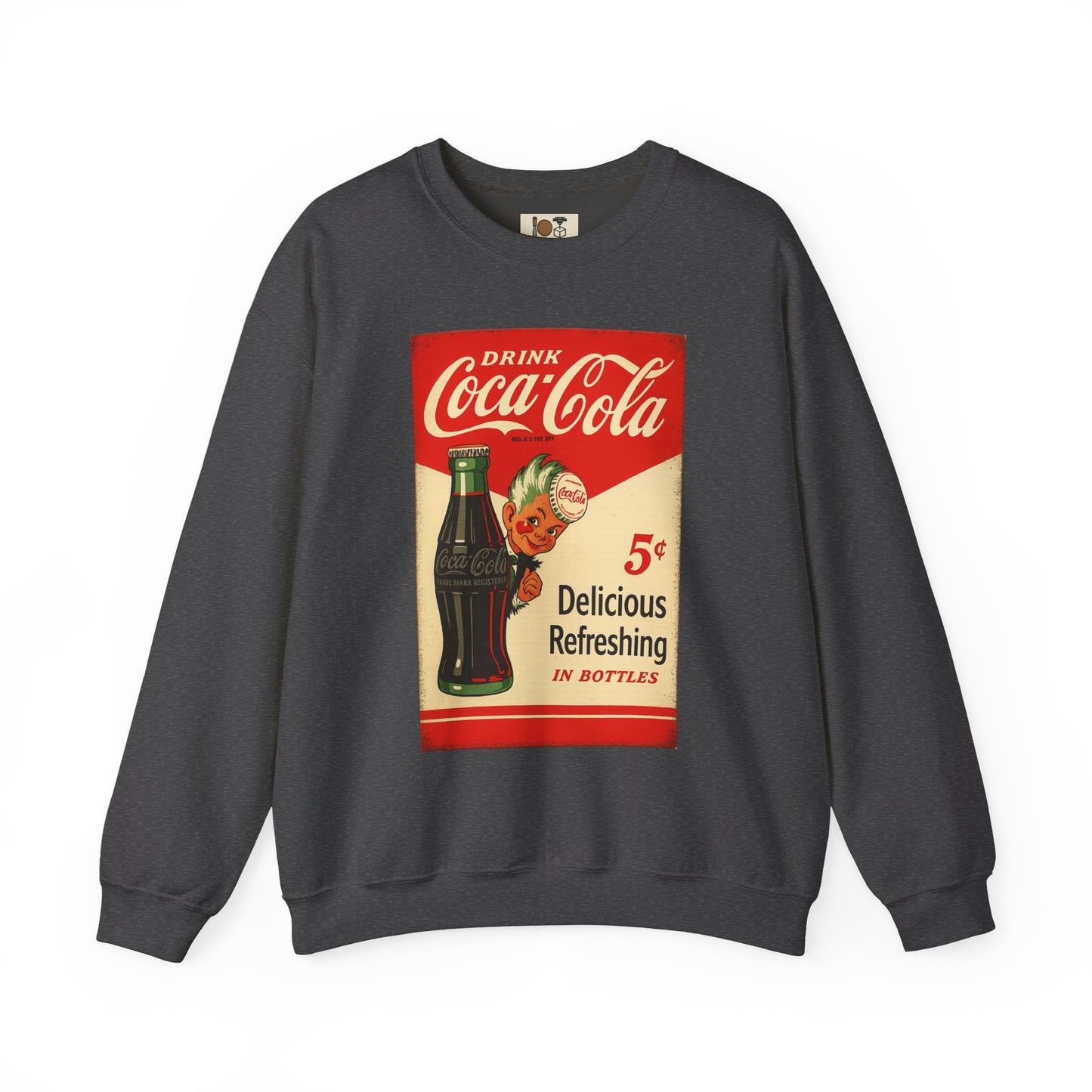 Vintage Coca-Cola Crewneck Sweatshirt, Retro Style Apparel, Trendy Vintage Clothing, Ideal for Gifts and Gatherings, Classic Cafe Fashion