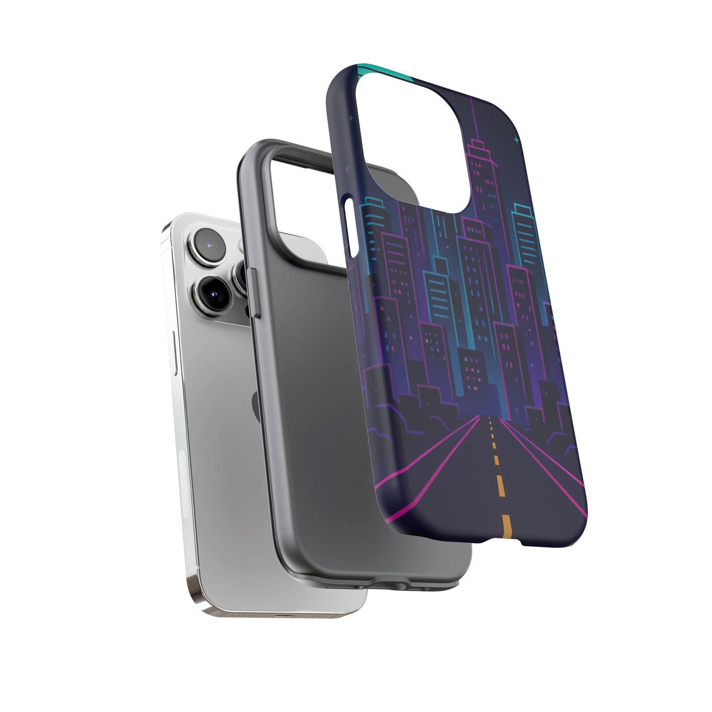 Cityscape Phone Case, Tough Cases, Urban Style, Nighttime Vibe, Phone Cover, Gift for City Lovers, Modern Design