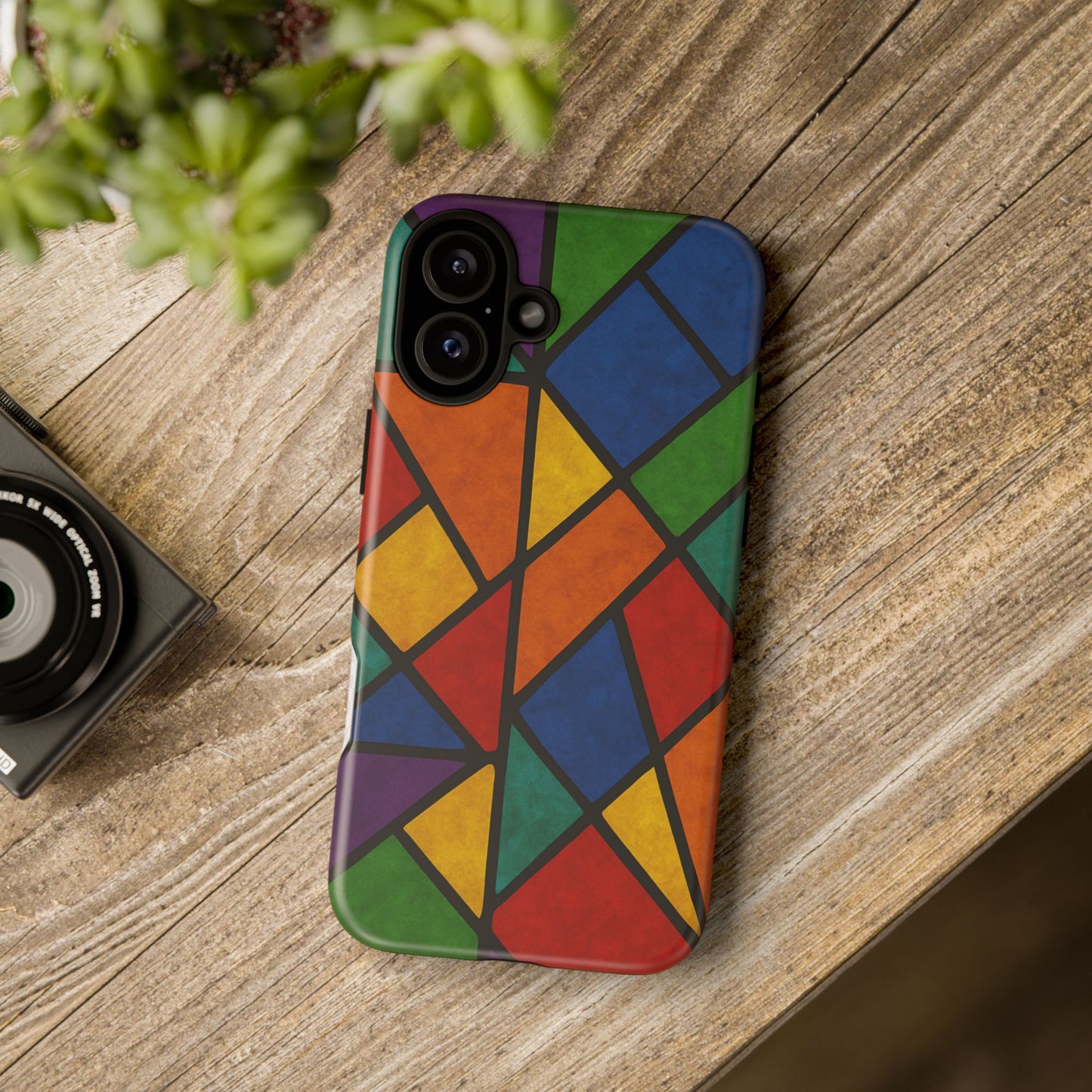 Colorful Phone Case, Stained Glass Pattern, Artistic Phone Cover, Unique Smartphone Protection, Vibrant Gift for All Occasions