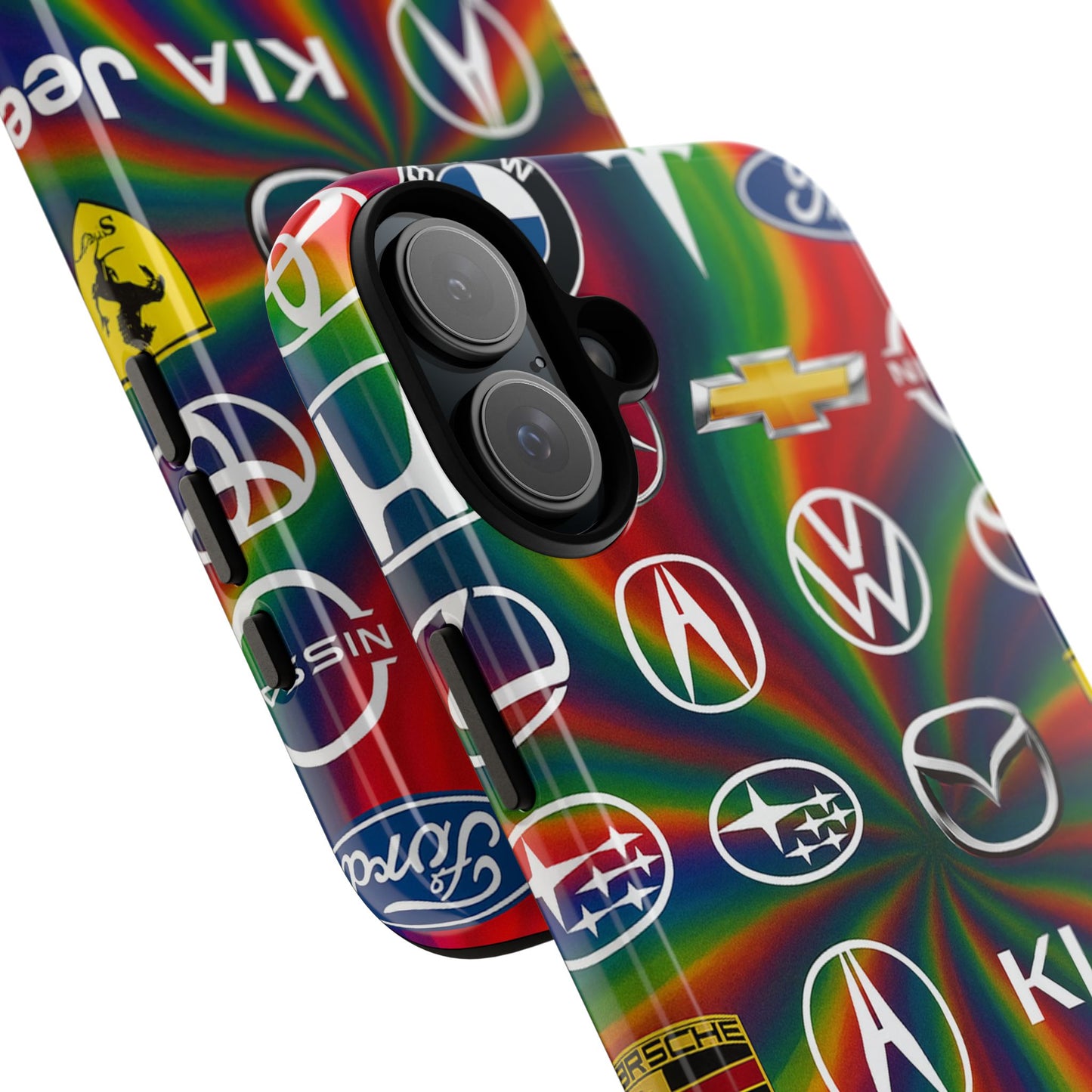 Colorful Car Logos Phone Case - Vibrant Tough Cases for Auto Enthusiasts, Unique Gift for Birthdays, Car Events, and Holidays