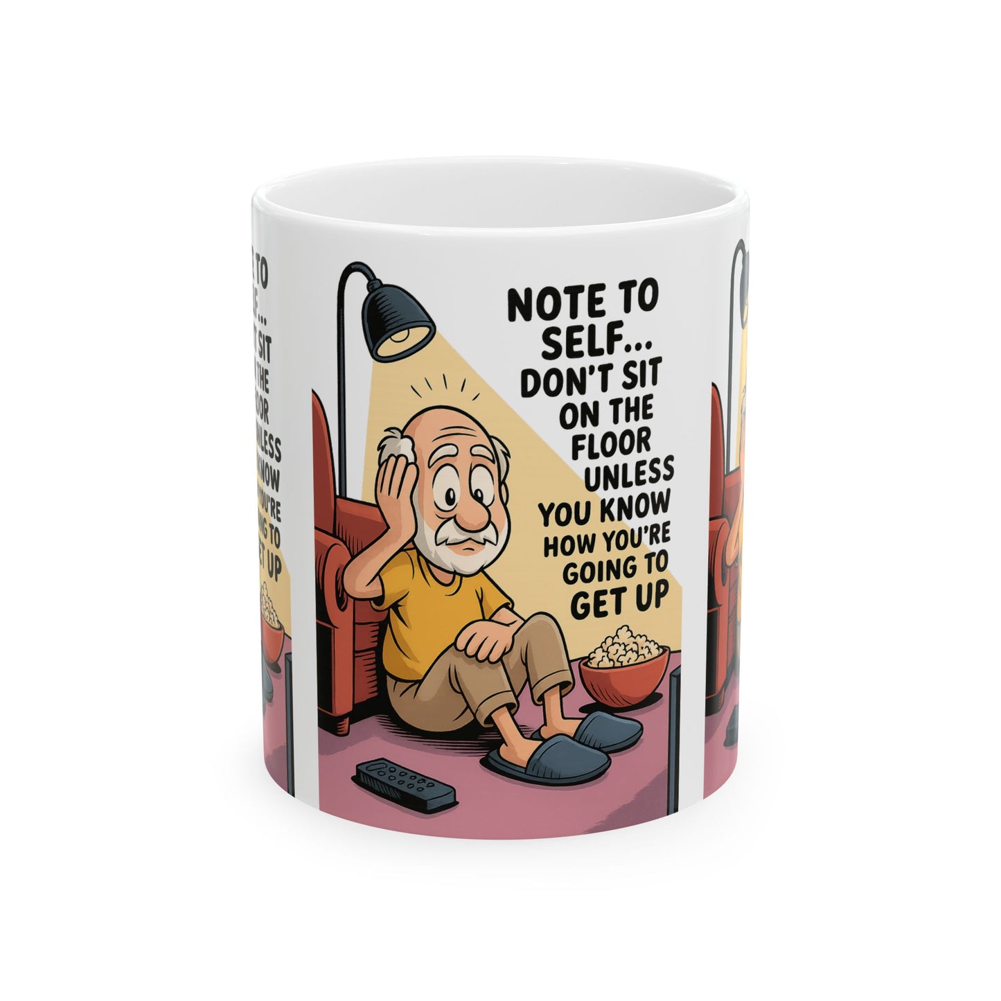 Humorous Ceramic Mug for Seniors, Funny Coffee Cup, Gag Gift, Retirement Present, Birthday Mug, Quirky Decor