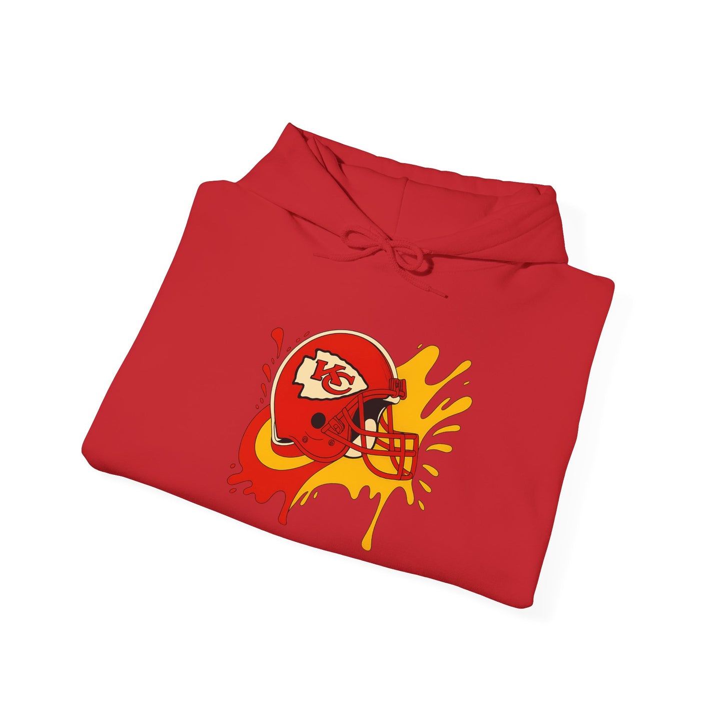Sporty Graffiti Hoodie for Chiefs Fans, Versatile Streetwear, Perfect Gift for Game Day, Fashionable Fall Layer, Unisex Heavy Blend