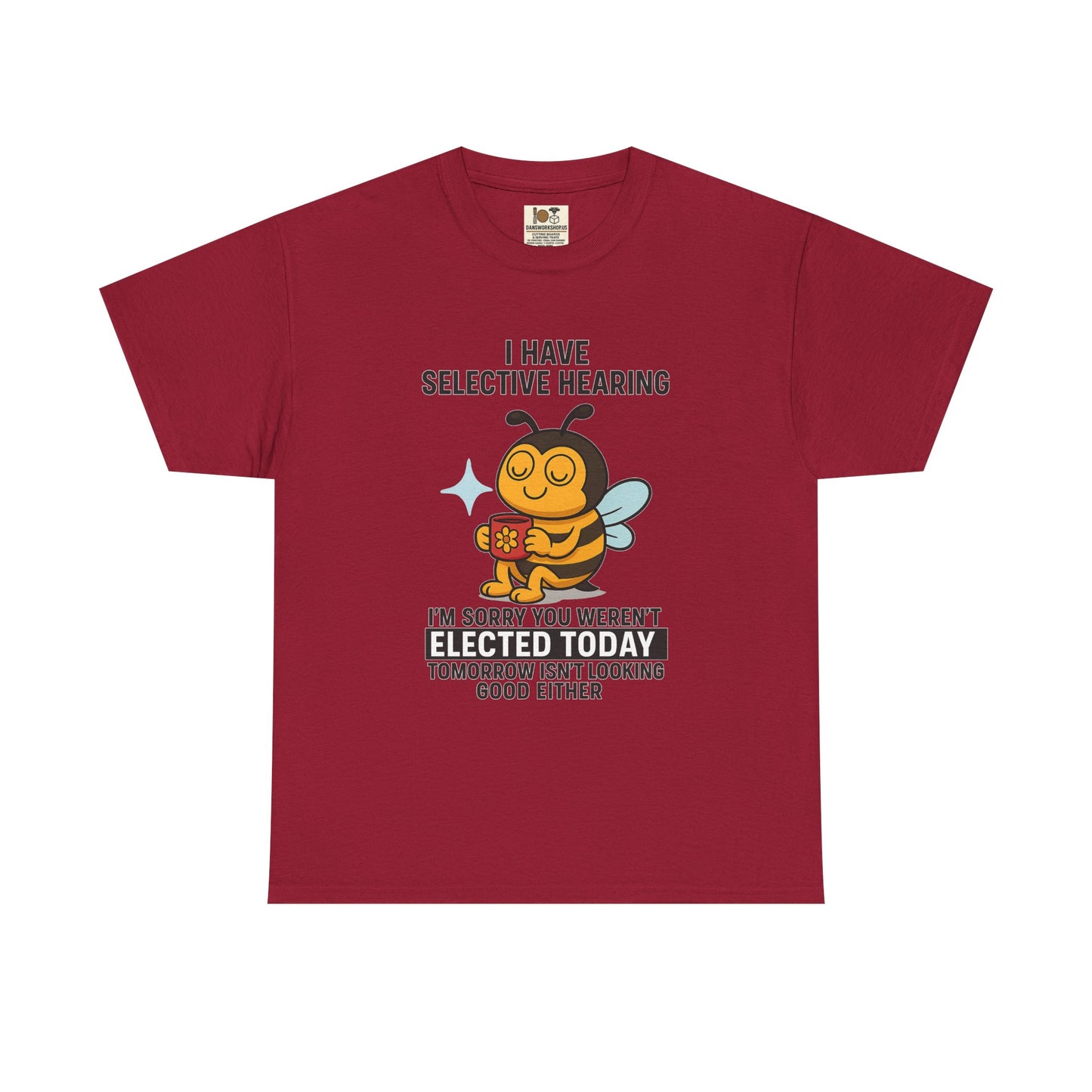 Funny Bee Selective Hearing Tee, Humorous T-Shirt for Adults, Gifts for Bee Lovers, Birthday, Funny Gift, Casual Wear