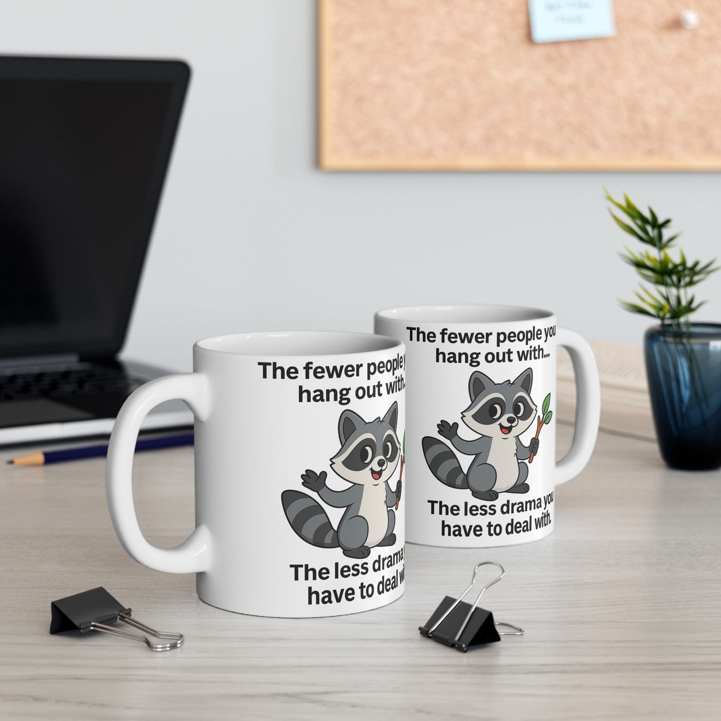 Punny Panda Ceramic Mug - 11oz & 15oz, Cute Animal Gifts, Funny Coffee Mug, Humor for Friends, Office Mug, Unique Tea Cup, raccoon