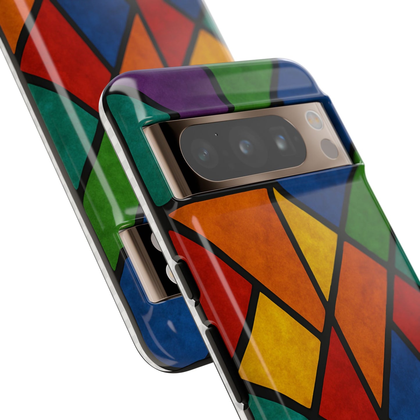 Colorful Phone Case, Stained Glass Pattern, Artistic Phone Cover, Unique Smartphone Protection, Vibrant Gift for All Occasions
