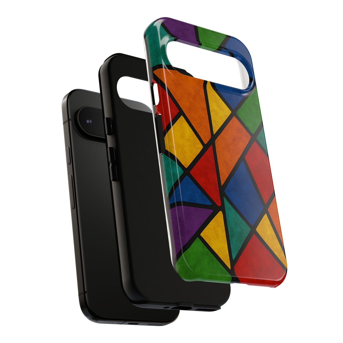 Colorful Phone Case, Stained Glass Pattern, Artistic Phone Cover, Unique Smartphone Protection, Vibrant Gift for All Occasions