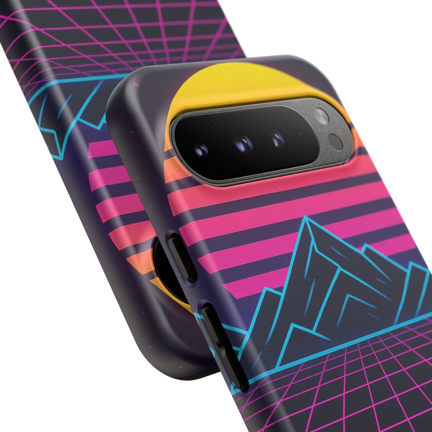 Retro Sunset Phone Case, Vintage Neon Case, 80s Aesthetic Cover, Gift for Tech Lovers, Unique Phone Accessories