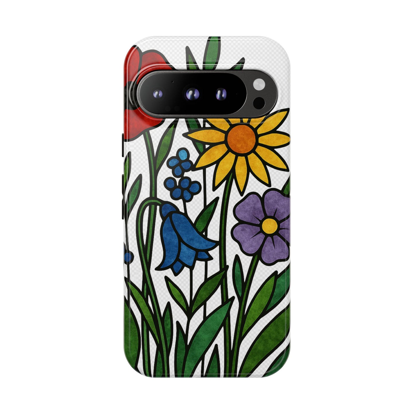 Floral Phone Case, Vibrant Flower Design, Tough Protection, Gift for Nature Lovers, Spring Decor