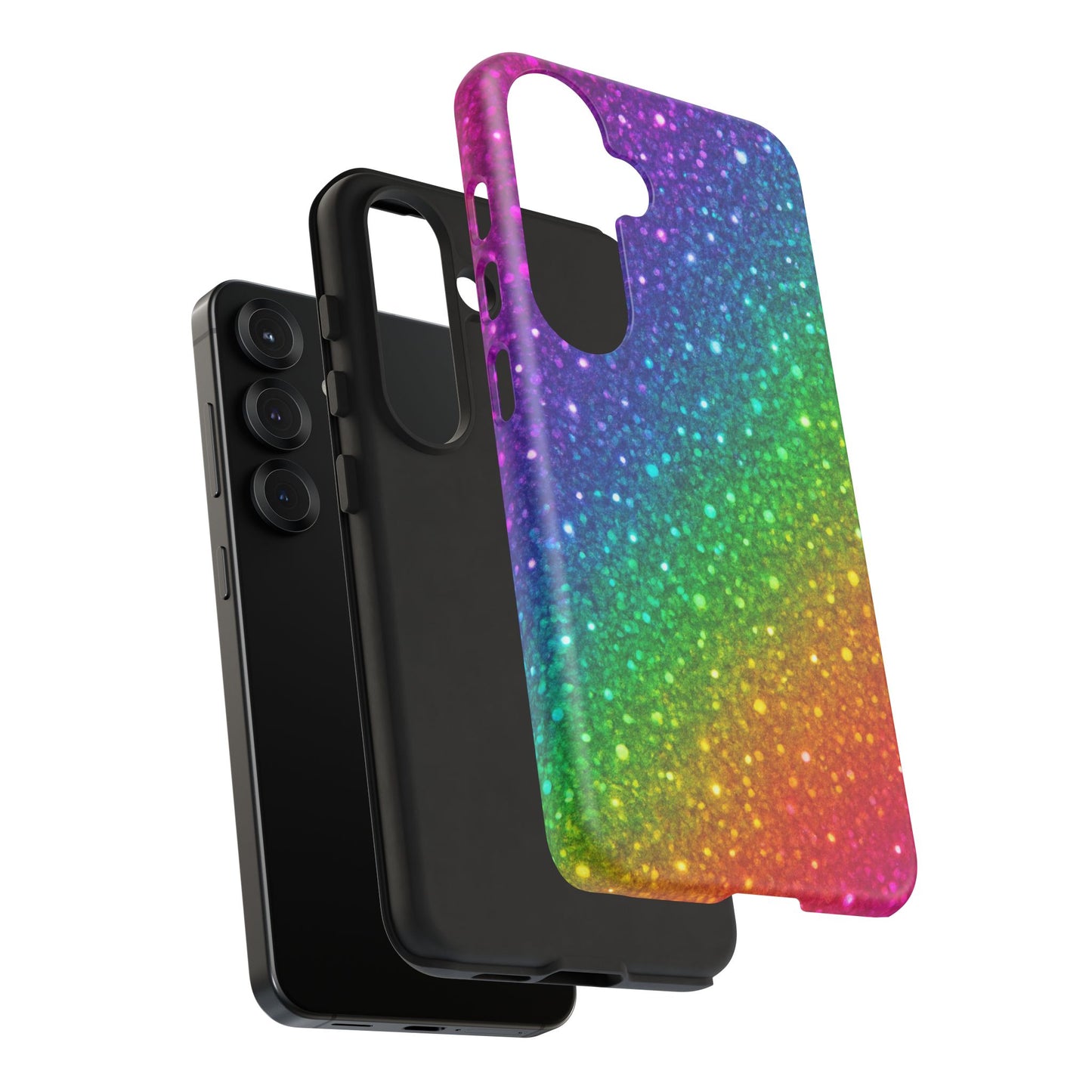 Colorful Glitter Phone Case, Tough Cases, Rainbow Sparkle Phone Cover, Gift for Her, Trendy Phone Accessory, Summer Vibes