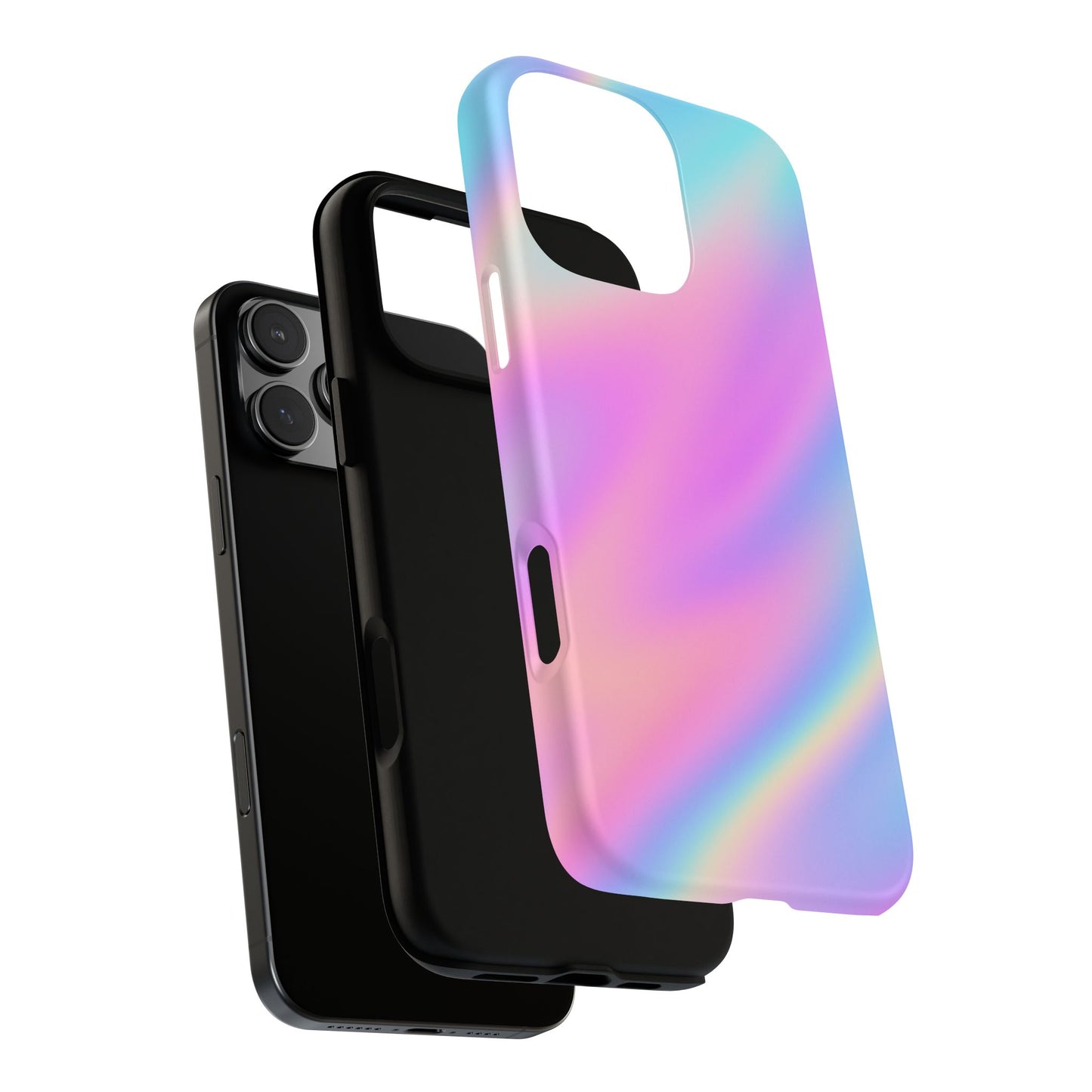 Colorful Holographic Phone Case, Tough Cases for iPhone, Trendy Phone Cover, Unique Gift for Her, Pastel Phone Accessory