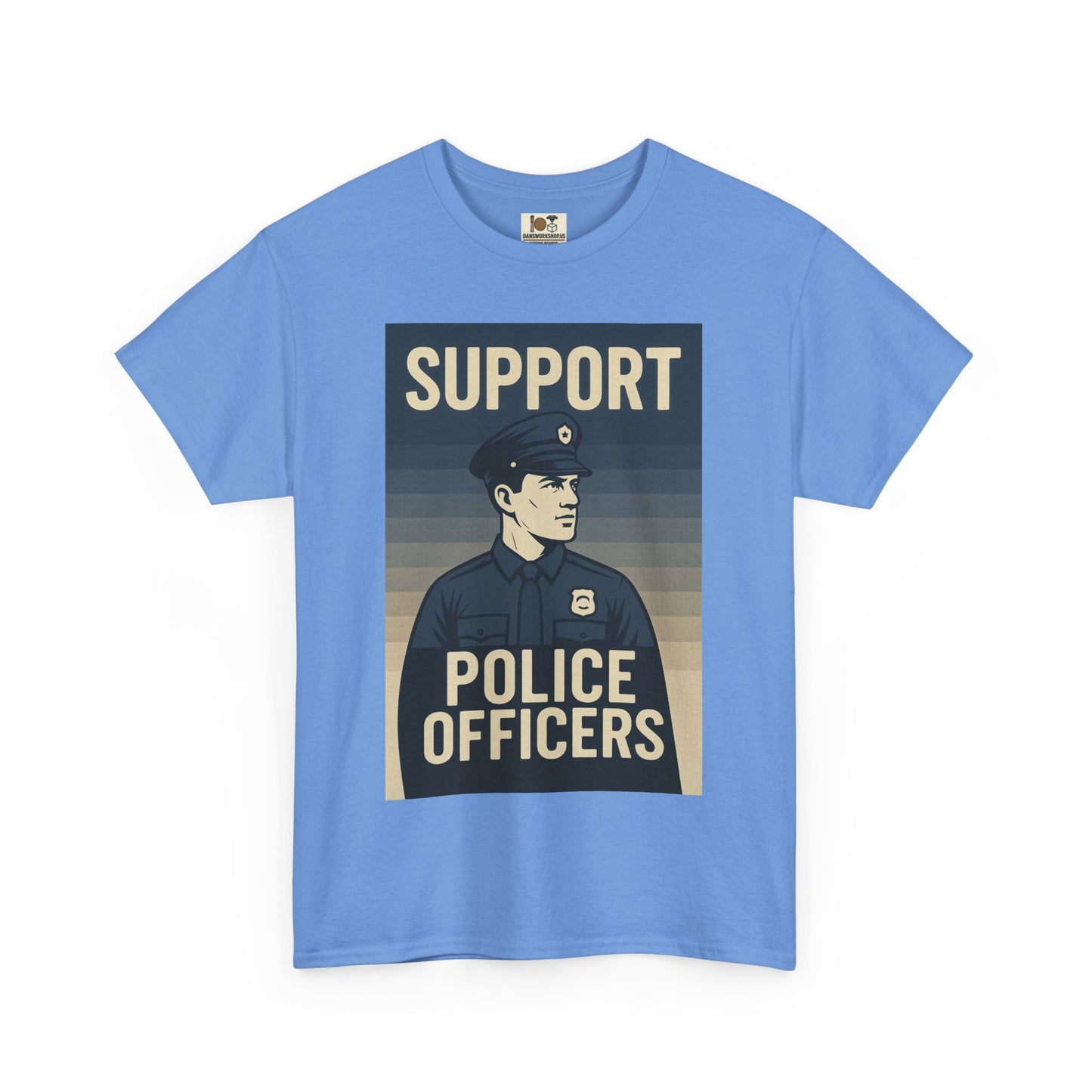Support Police Officers Unisex Heavy Cotton Tee, Police Support Shirt, Law Enforcement Apparel, Gifts for Officers, Patriotic Tee