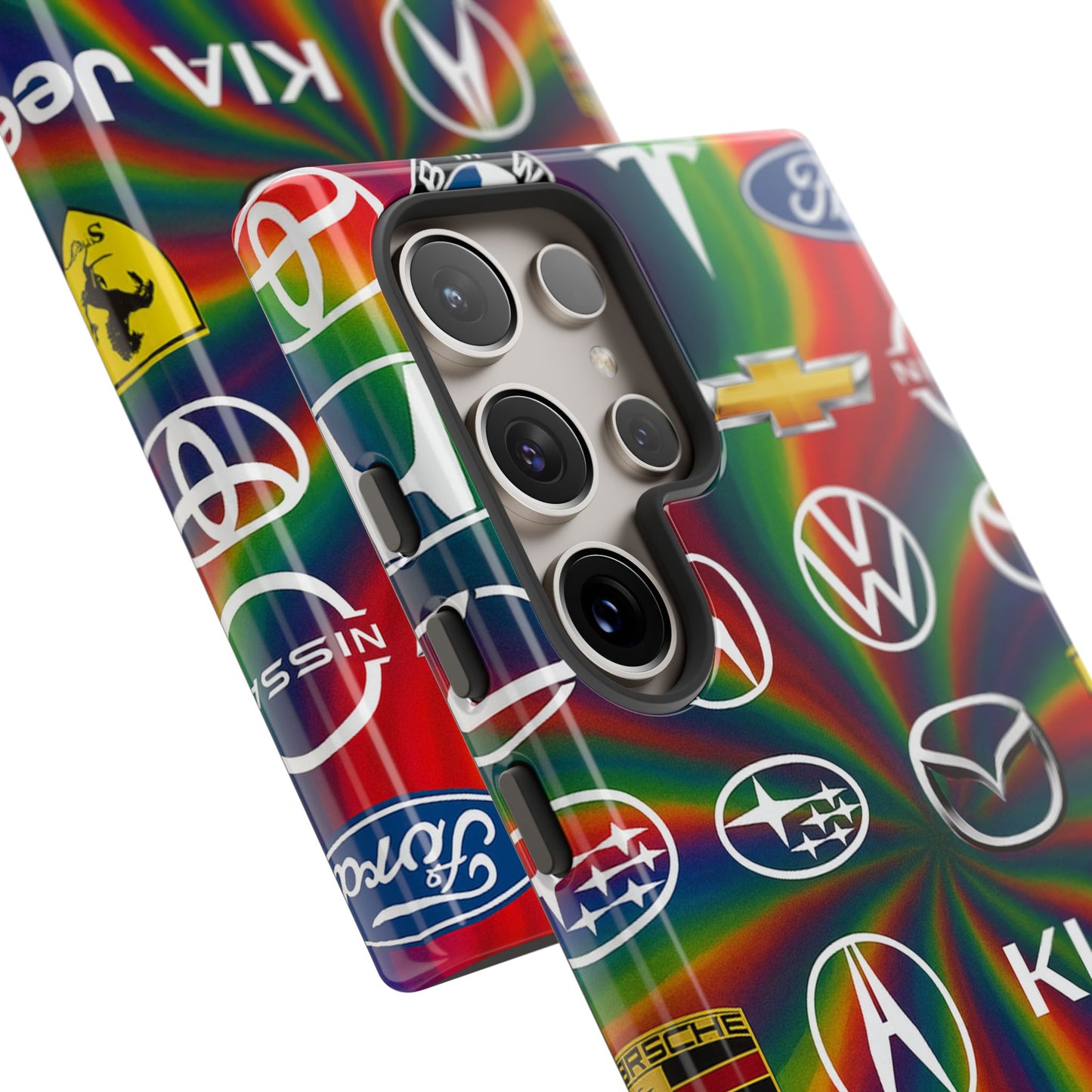 Colorful Car Logos Phone Case - Vibrant Tough Cases for Auto Enthusiasts, Unique Gift for Birthdays, Car Events, and Holidays