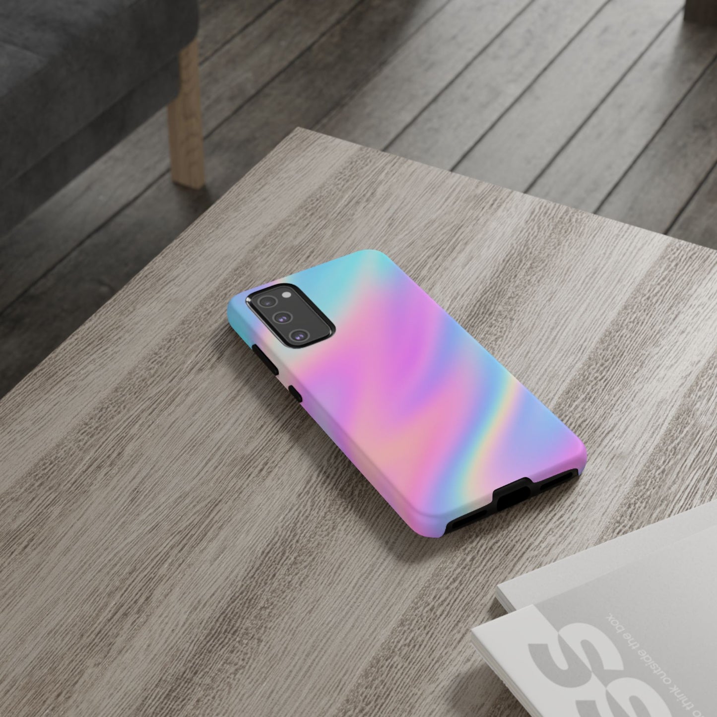 Colorful Holographic Phone Case, Tough Cases for iPhone, Trendy Phone Cover, Unique Gift for Her, Pastel Phone Accessory