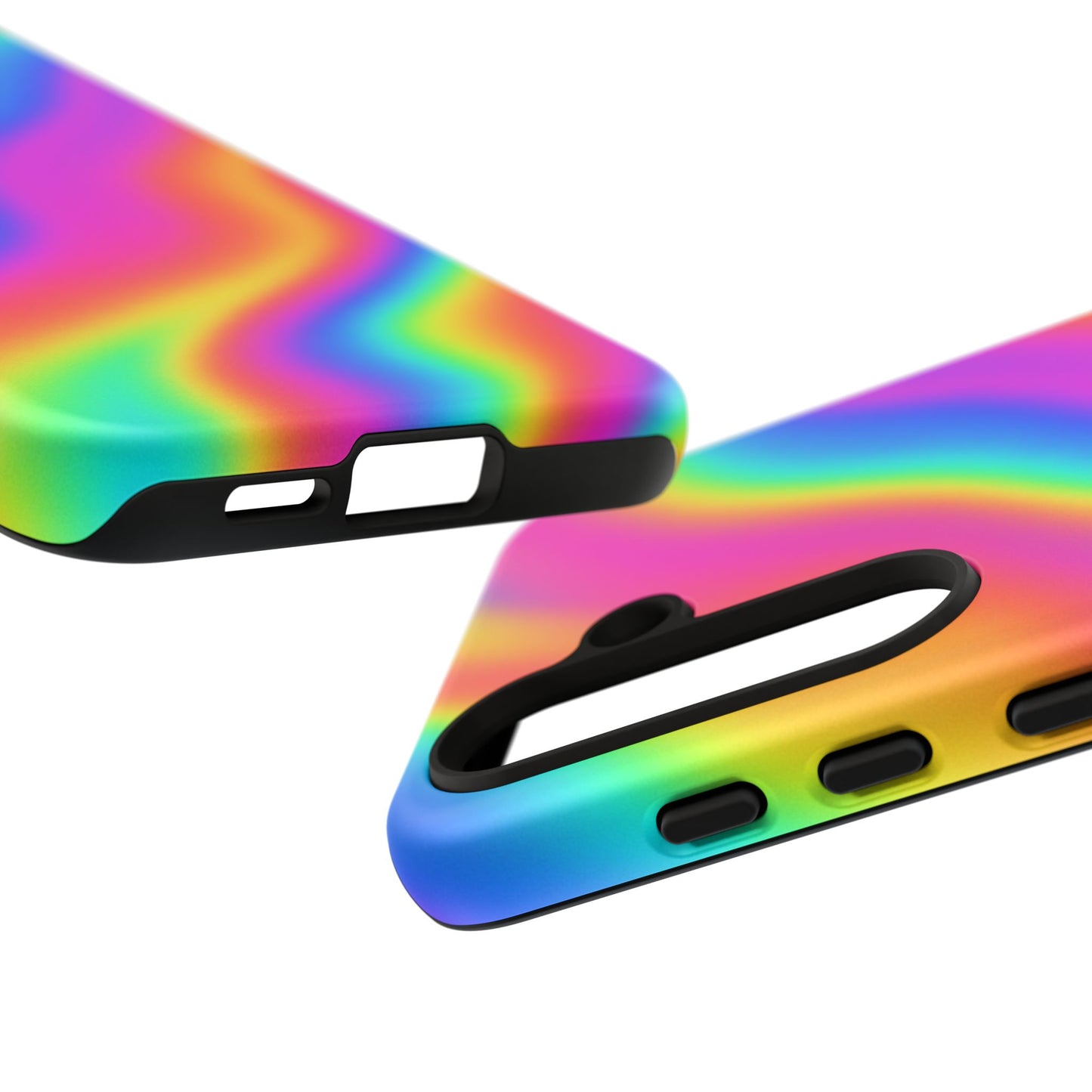 Rainbow Wavy Phone Case - Colorful Tough Cases for Stylish Protection, LGBTQ+ Pride Gift, Trendy Phone Accessory, Birthday, Holiday Present